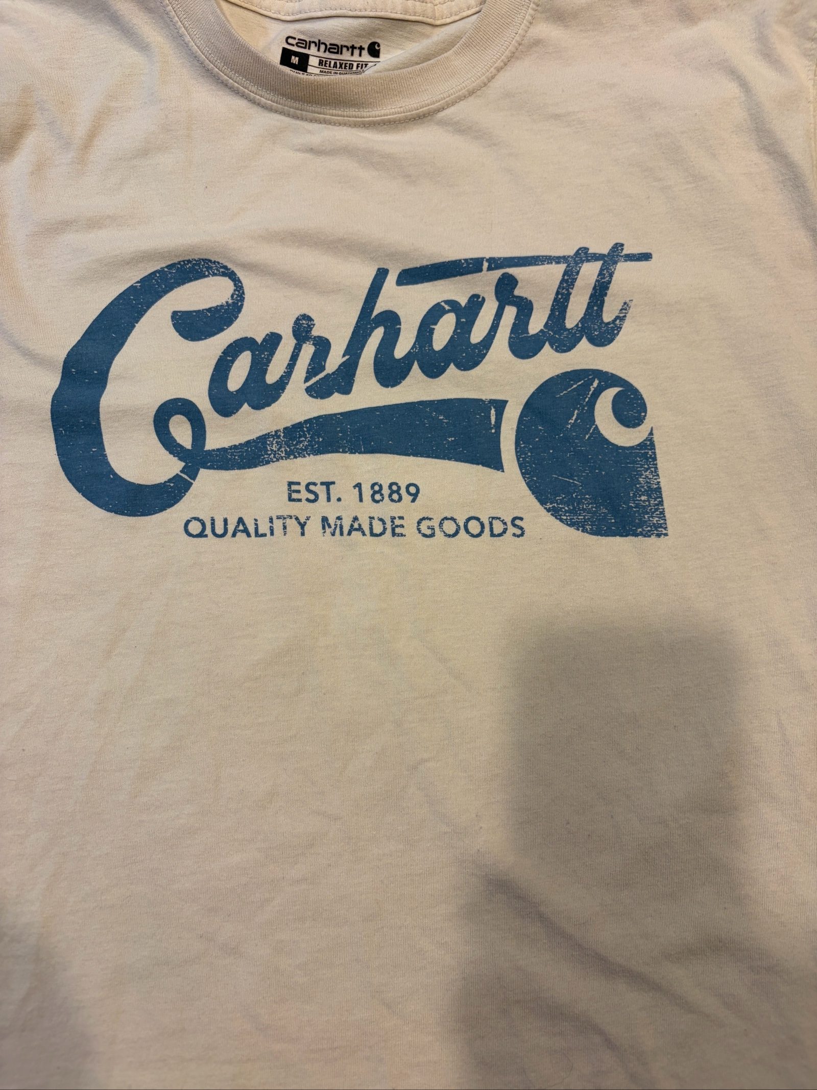 Carhartt White & Blue Men's Relaxed Fit Graphic T-Shirt Medium image 3