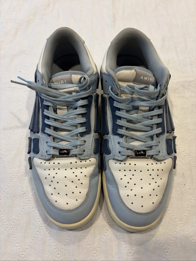 Amiri Grey & White Leather Sneakers US 9