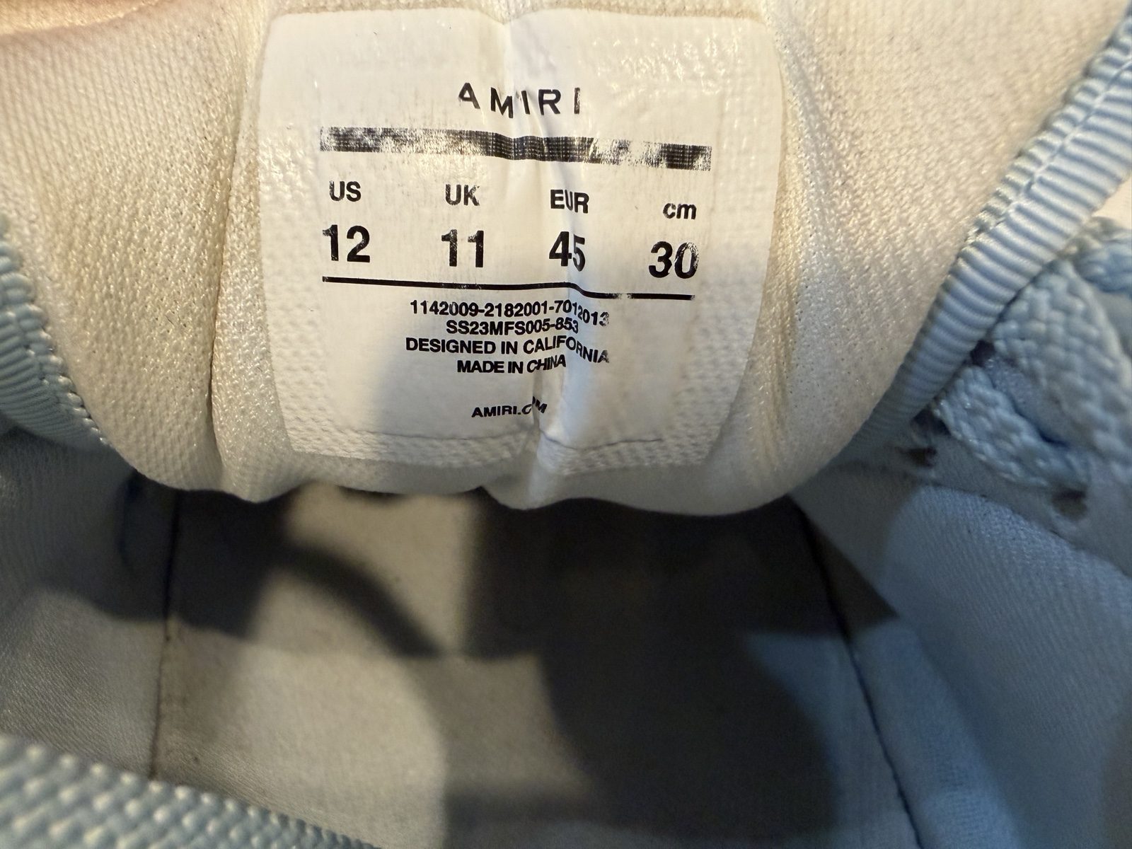 Amiri Grey & White Leather Sneakers US 9 image 7