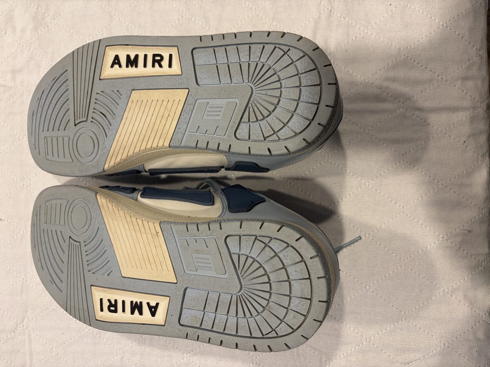 Amiri Grey & White Leather Sneakers US 9 image 8