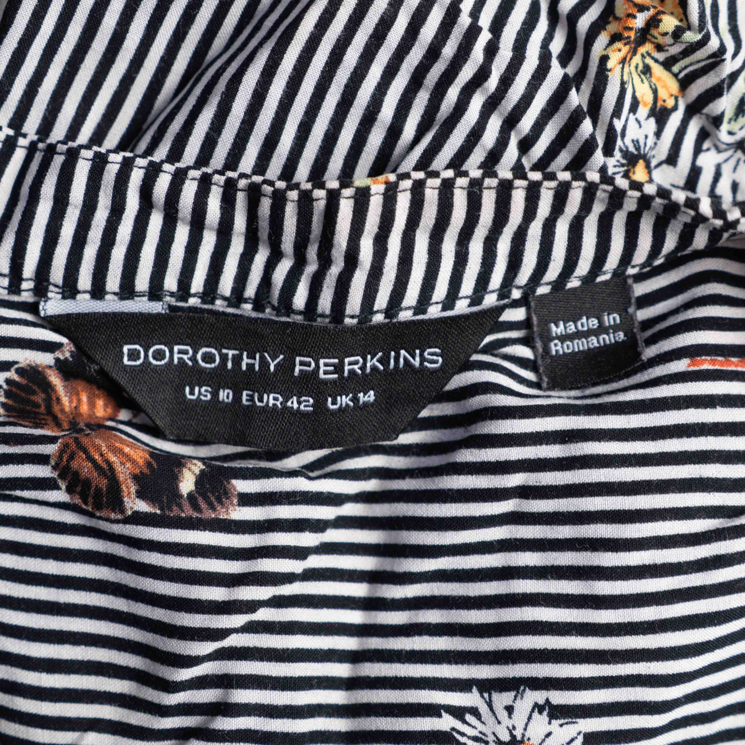 Dorothy Perkins 14 Women's Black & White Butterfly Print Blouse Pre-Owned image 5