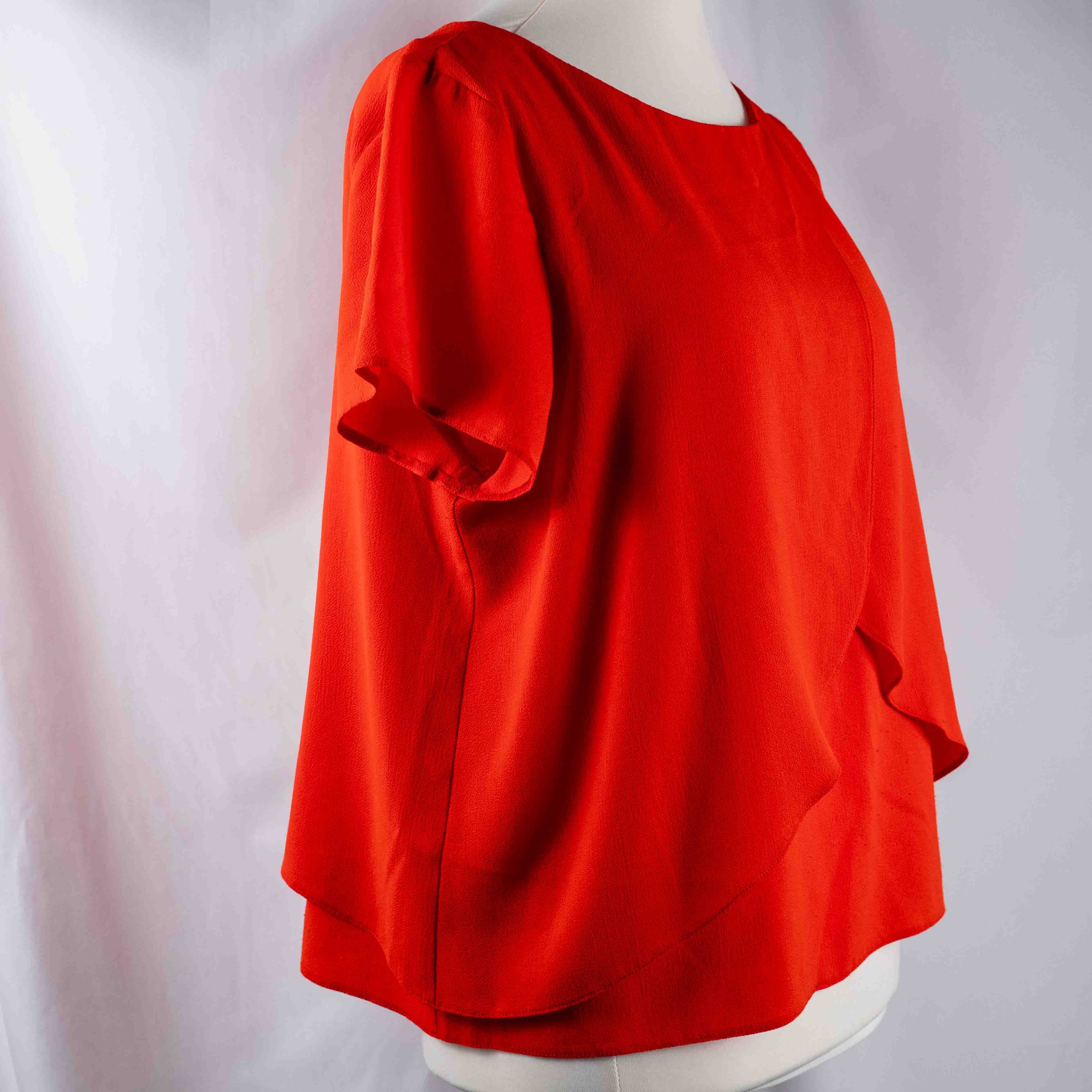 M&Co Petite Red 18 Layered Blouse Pre-Owned image 2