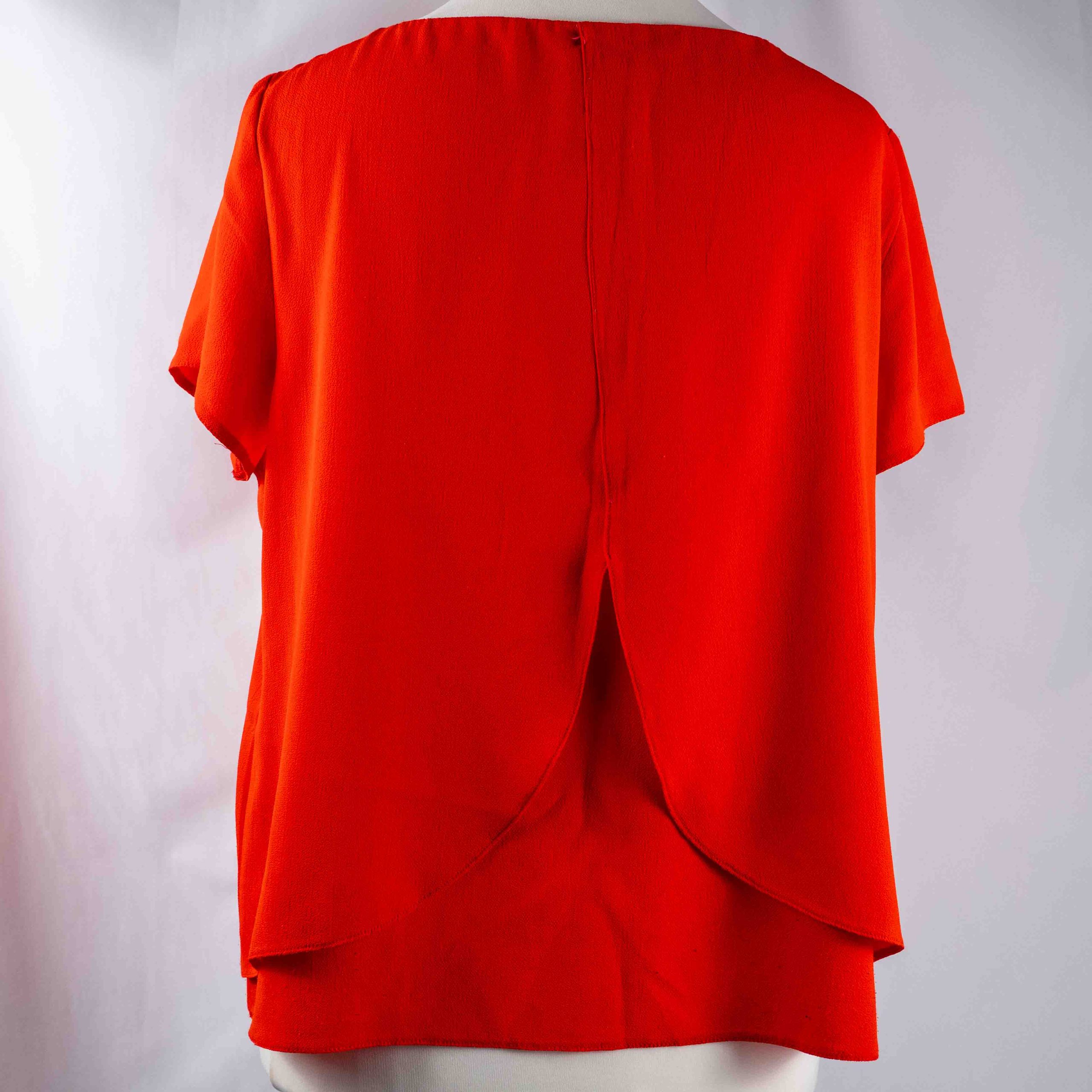 M&Co Petite Red 18 Layered Blouse Pre-Owned image 3
