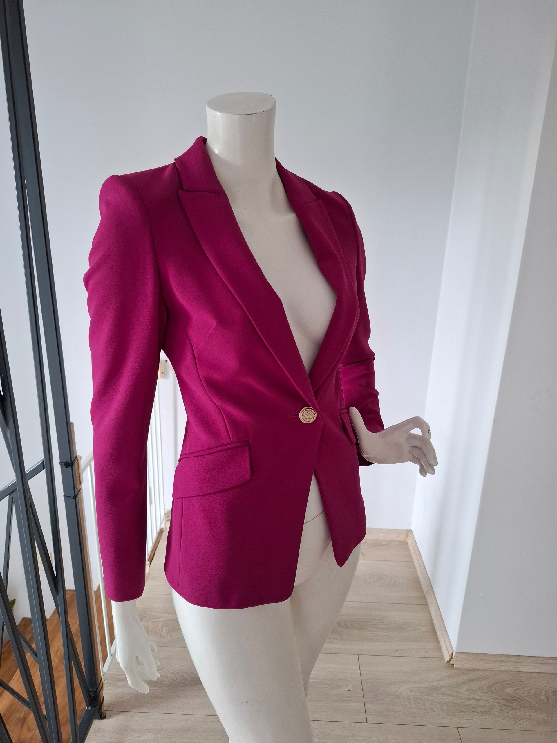 New LIU JO Single-Breasted Blazer Pink Size S image 4