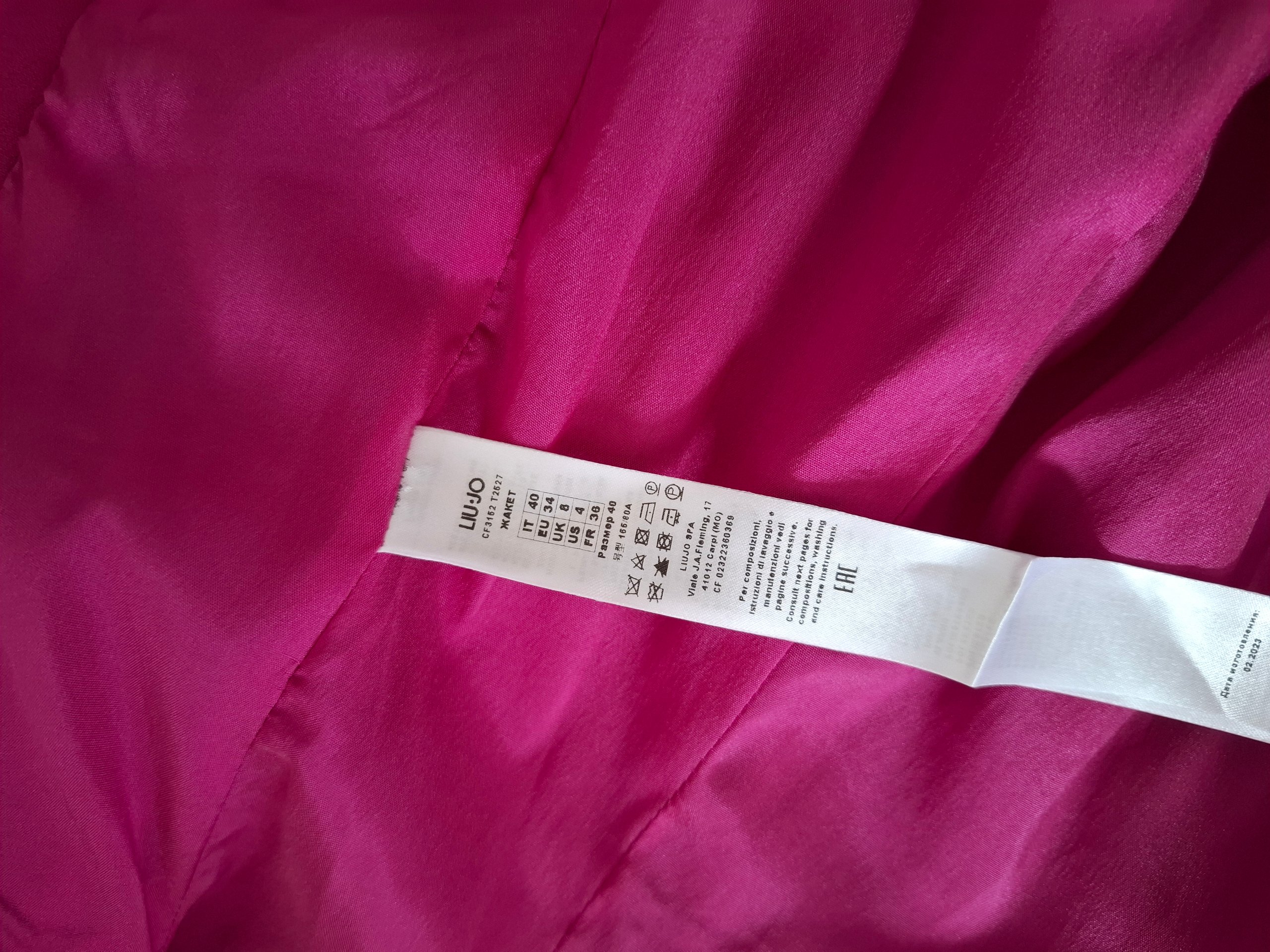New LIU JO Single-Breasted Blazer Pink Size S image 8