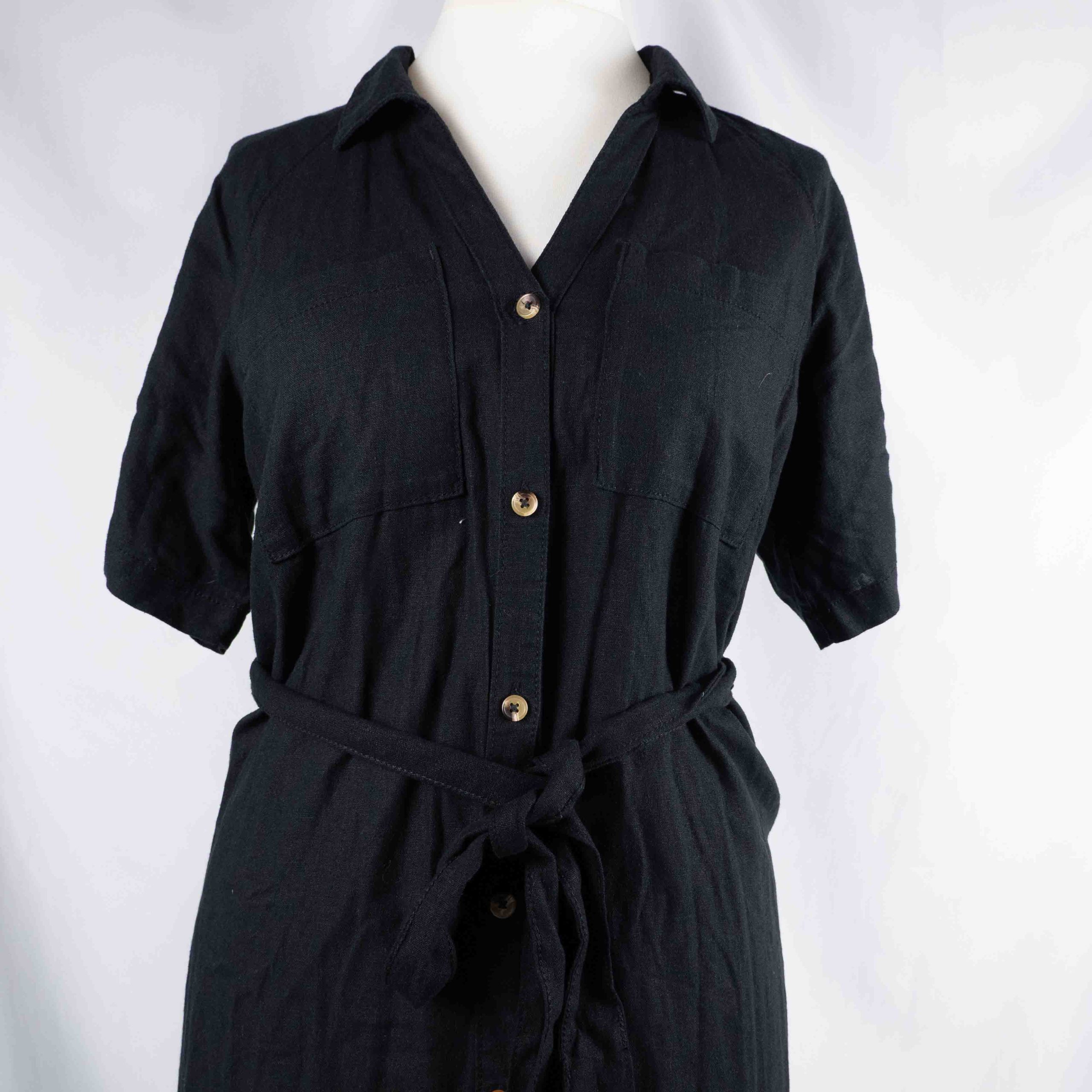 Papaya 12 Black Shirt Dress with Belt Pre-Owned