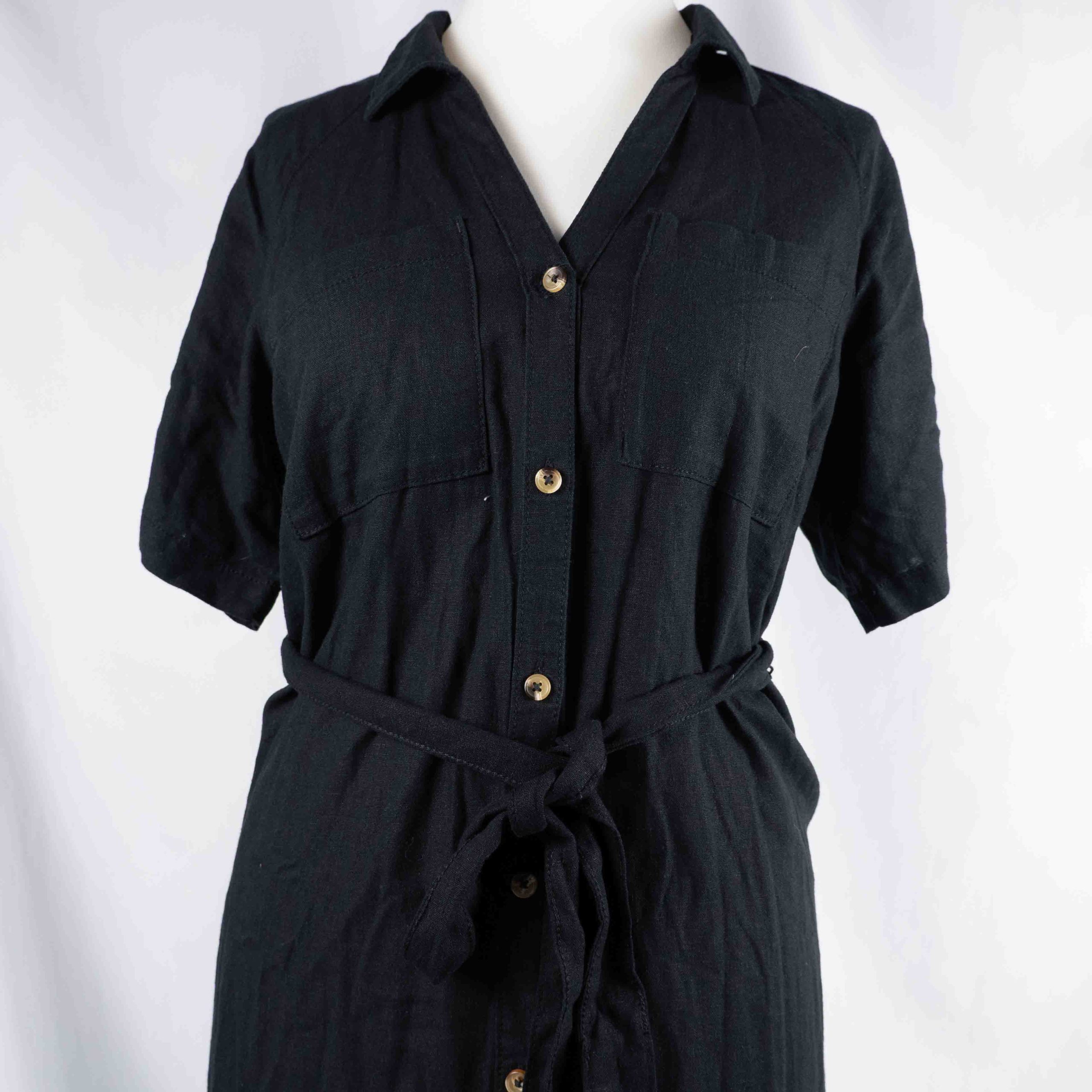Papaya 12 Black Shirt Dress with Belt Pre-Owned image 3