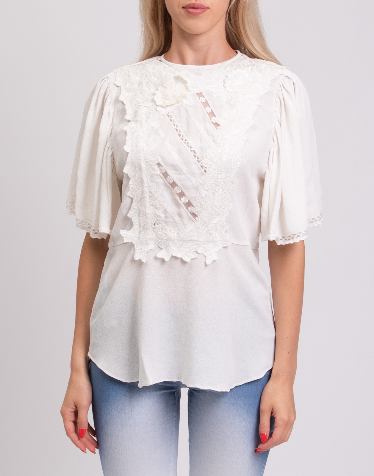 New Isabel Marant Lapao Embroidered Top Off-White Size XS image 3