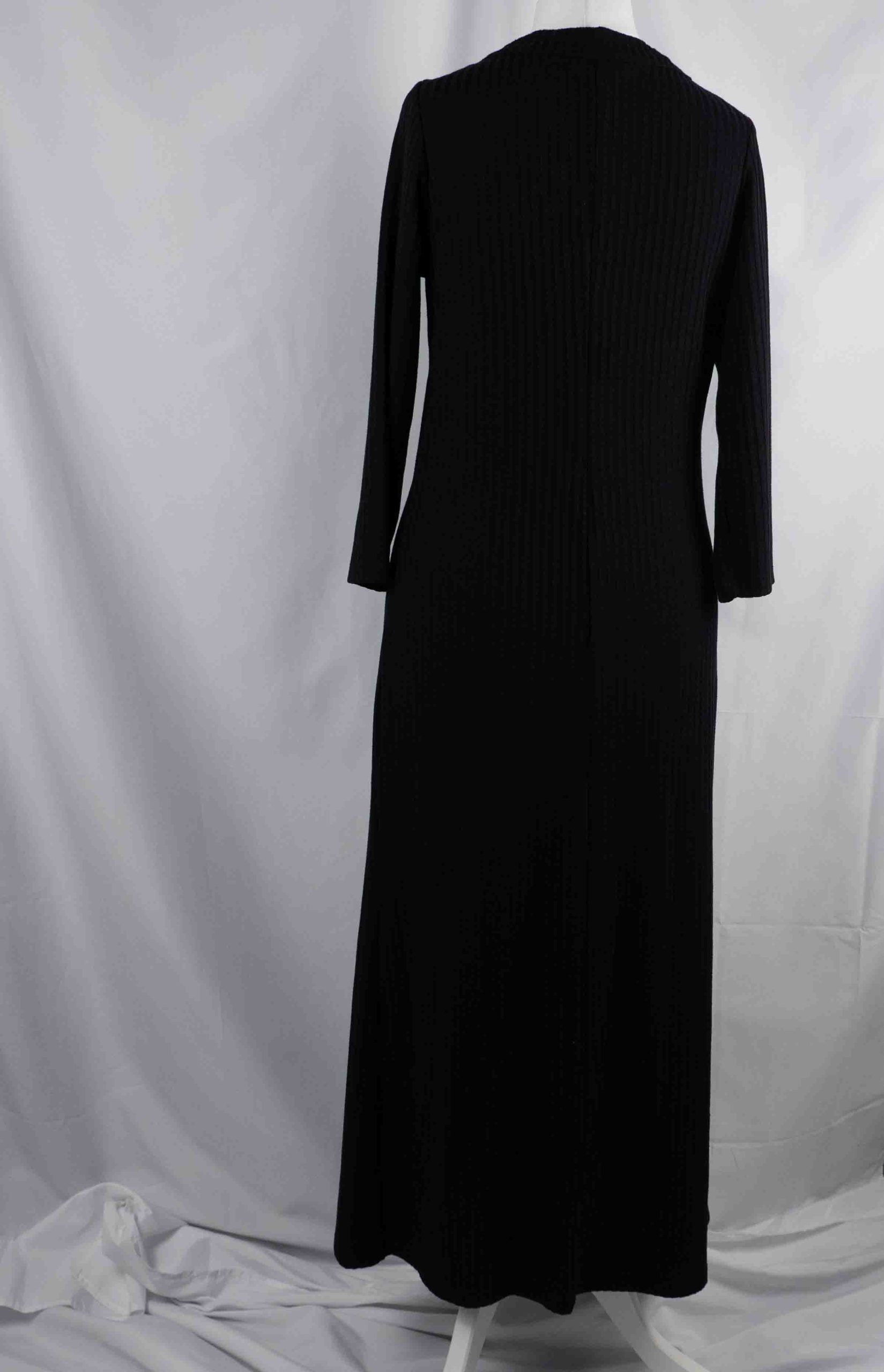 Papaya Woman 10 Black Ribbed V Neck Long Sleeve Maxi Dress Pre-Owned image 6