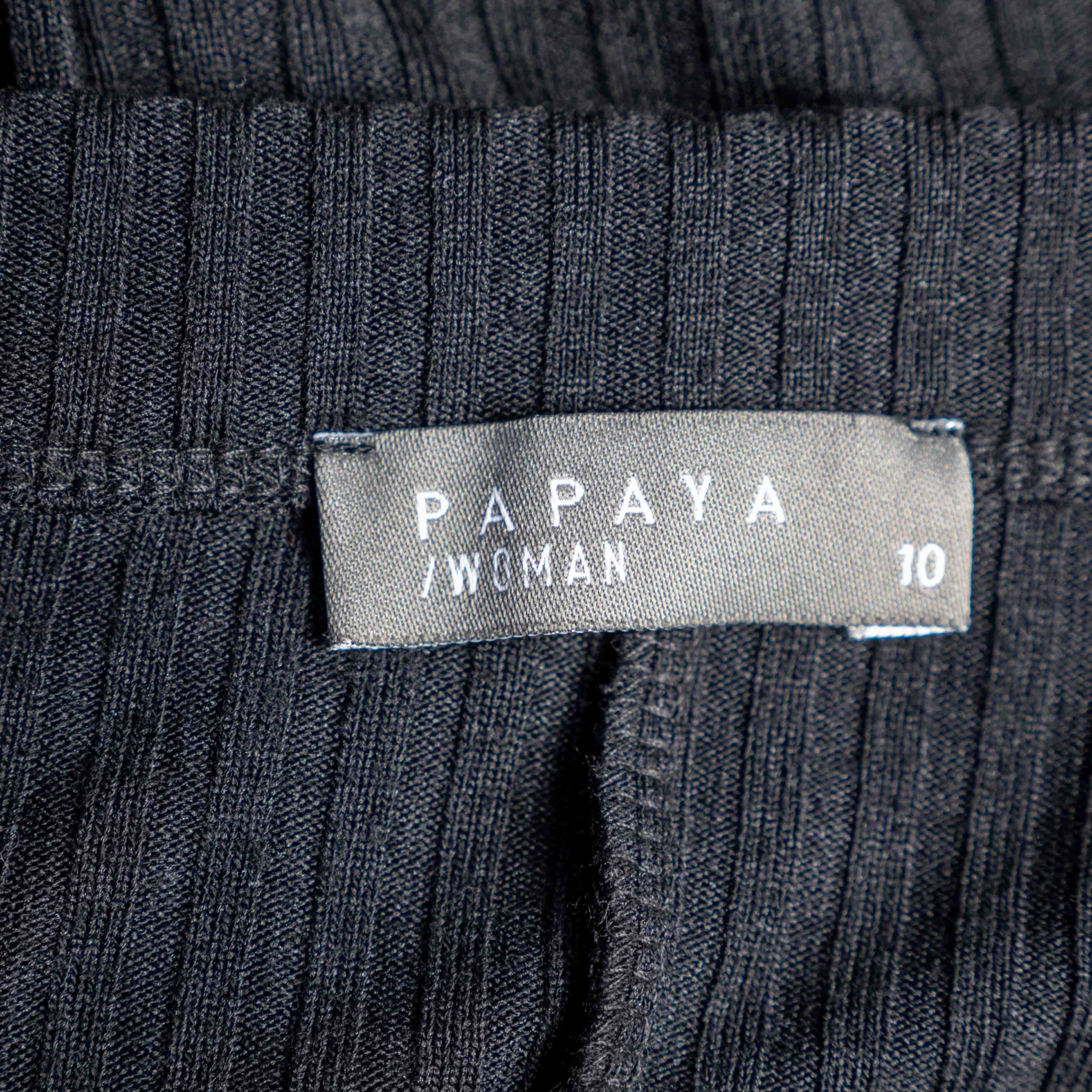Papaya Woman 10 Black Ribbed V Neck Long Sleeve Maxi Dress Pre-Owned image 7
