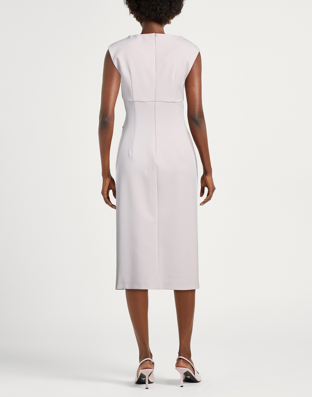 New PINKO La Adela Crepe Sheath Dress Light Pink Size IT 42 / M image 3