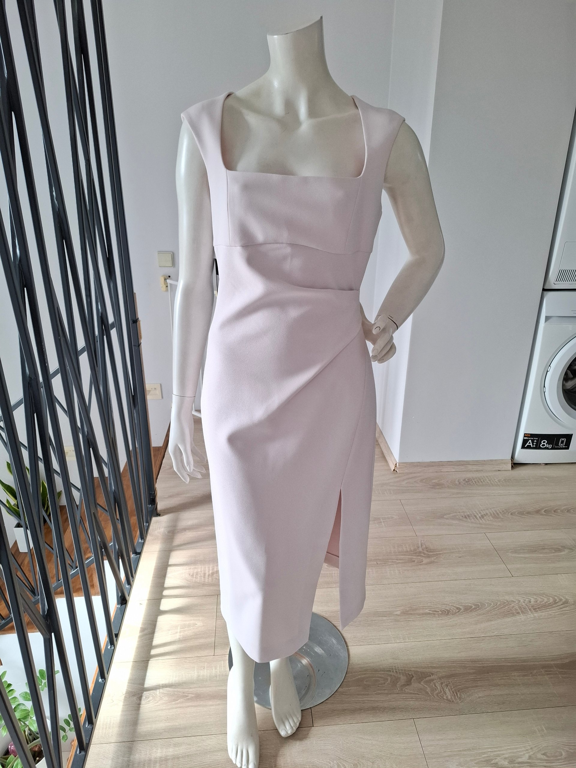 New PINKO La Adela Crepe Sheath Dress Light Pink Size IT 42 / M
