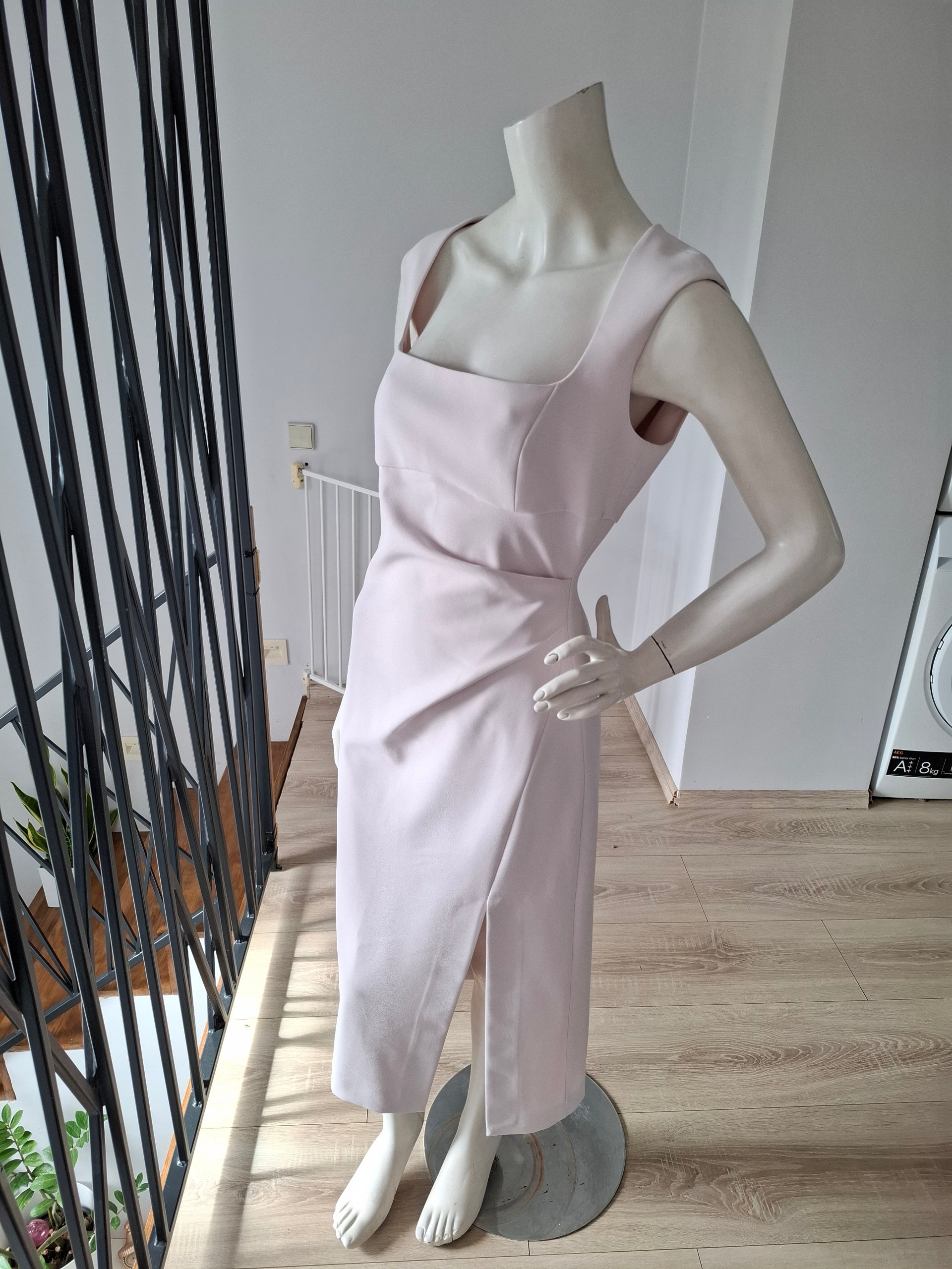 New PINKO La Adela Crepe Sheath Dress Light Pink Size IT 42 / M image 5