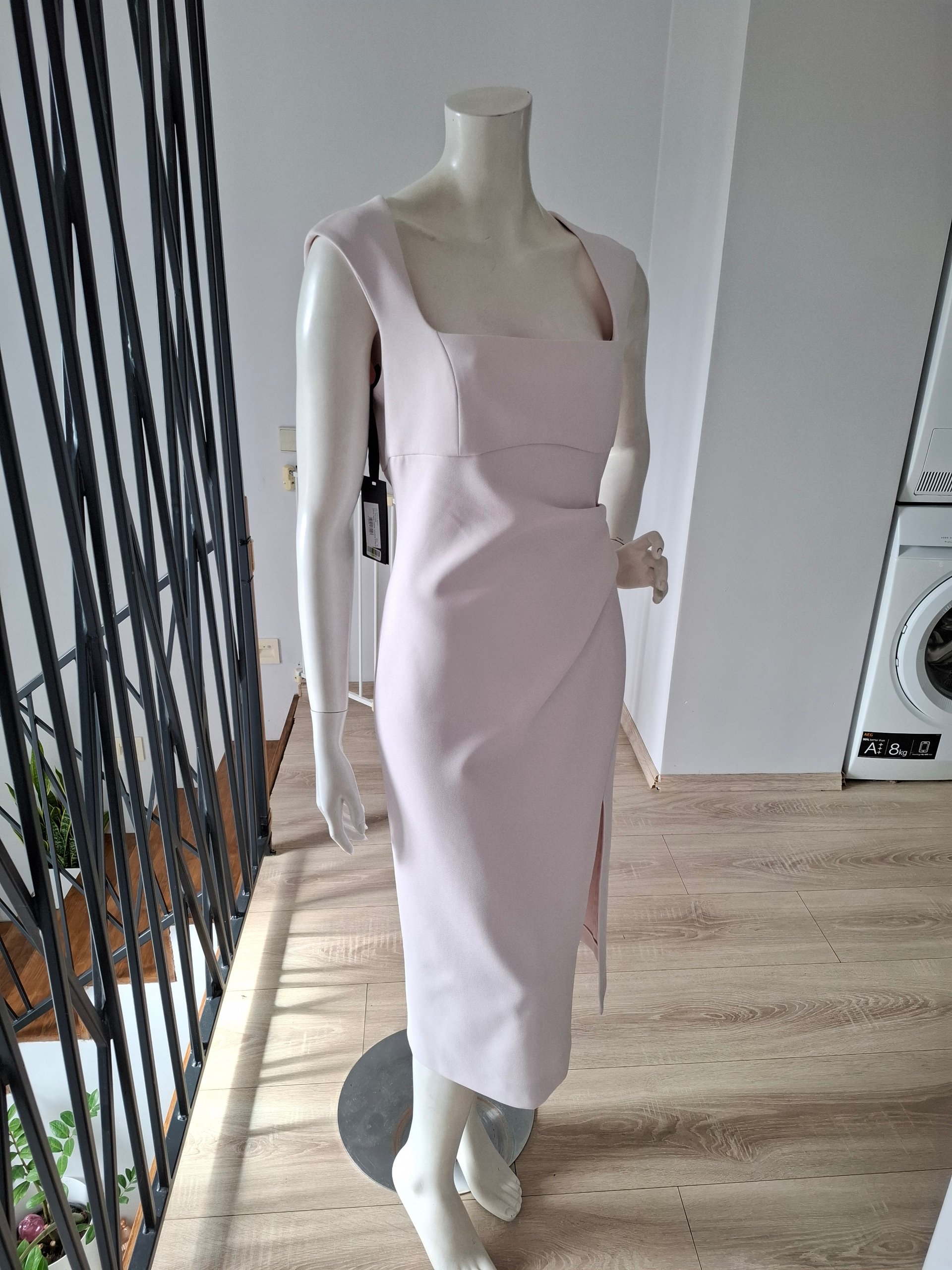 New PINKO La Adela Crepe Sheath Dress Light Pink Size IT 42 / M image 6