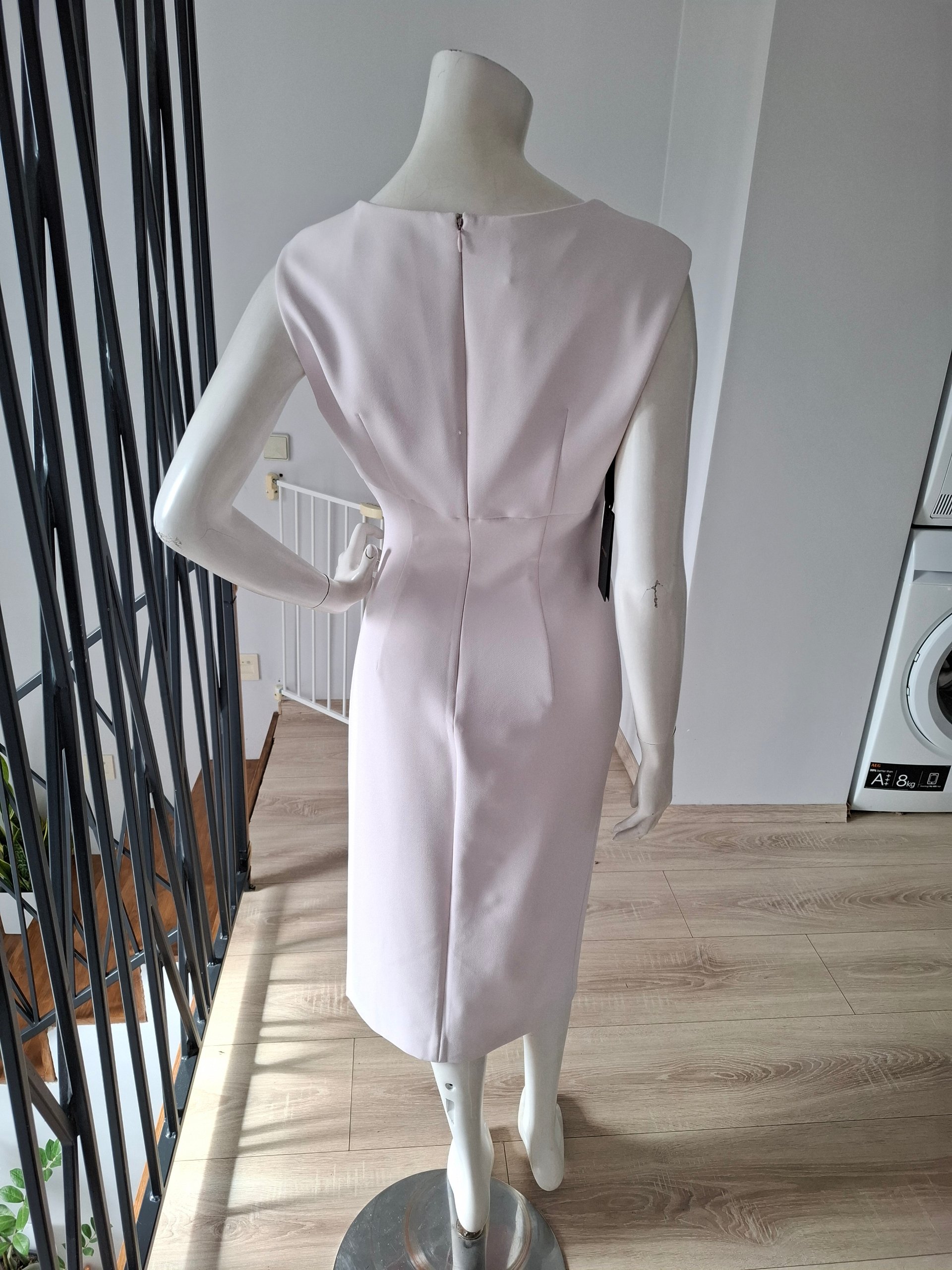 New PINKO La Adela Crepe Sheath Dress Light Pink Size IT 42 / M image 7
