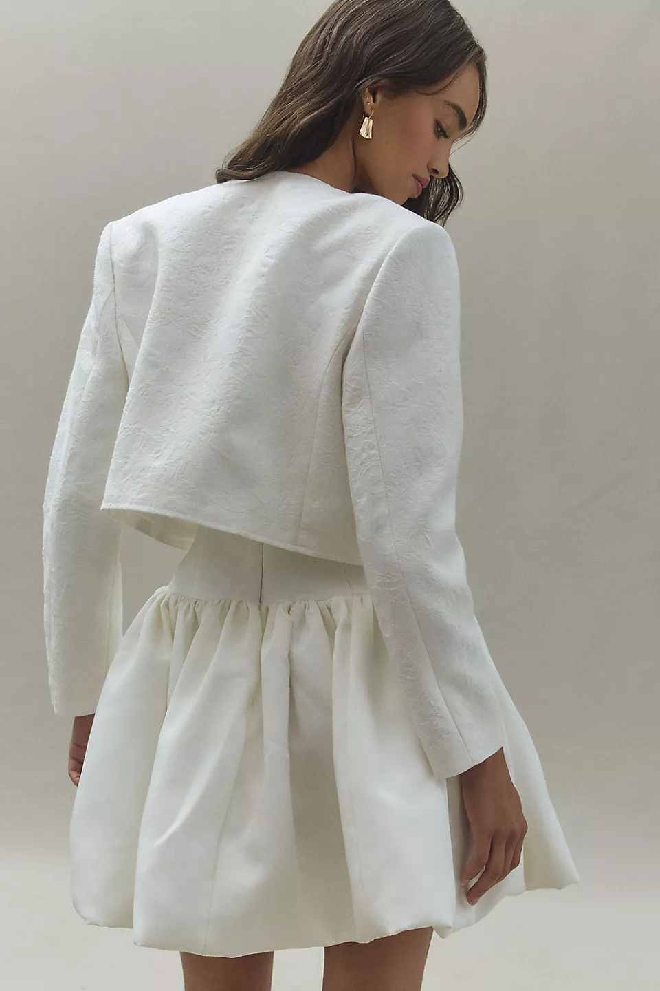 New Derek Lam 10 Crosby Jacquard Jacket Off-White Size US 14 / XL image 5