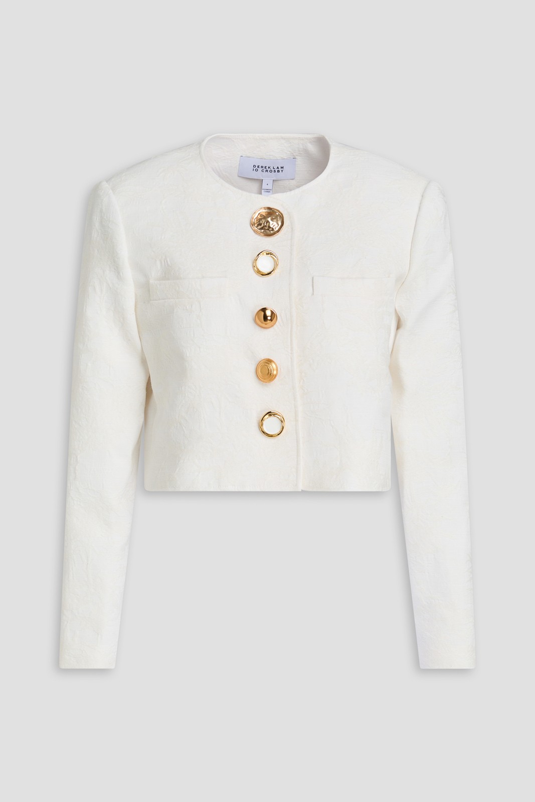 New Derek Lam 10 Crosby Jacquard Jacket Off-White Size US 14 / XL