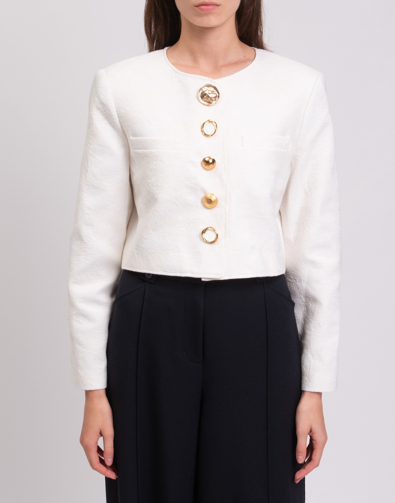 New Derek Lam 10 Crosby Jacquard Jacket Off-White Size US 14 / XL image 7