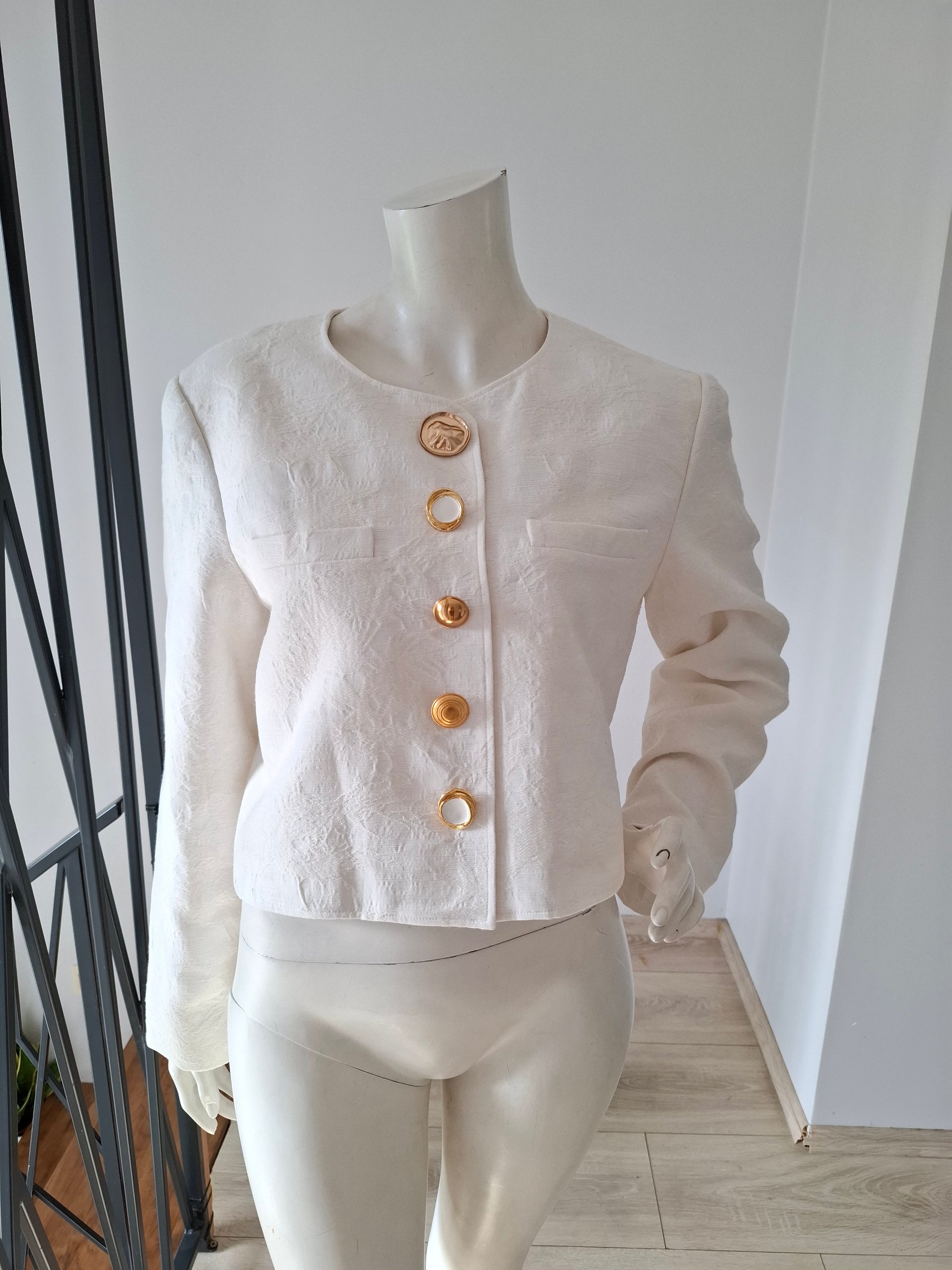 New Derek Lam 10 Crosby Jacquard Jacket Off-White Size US 14 / XL image 2