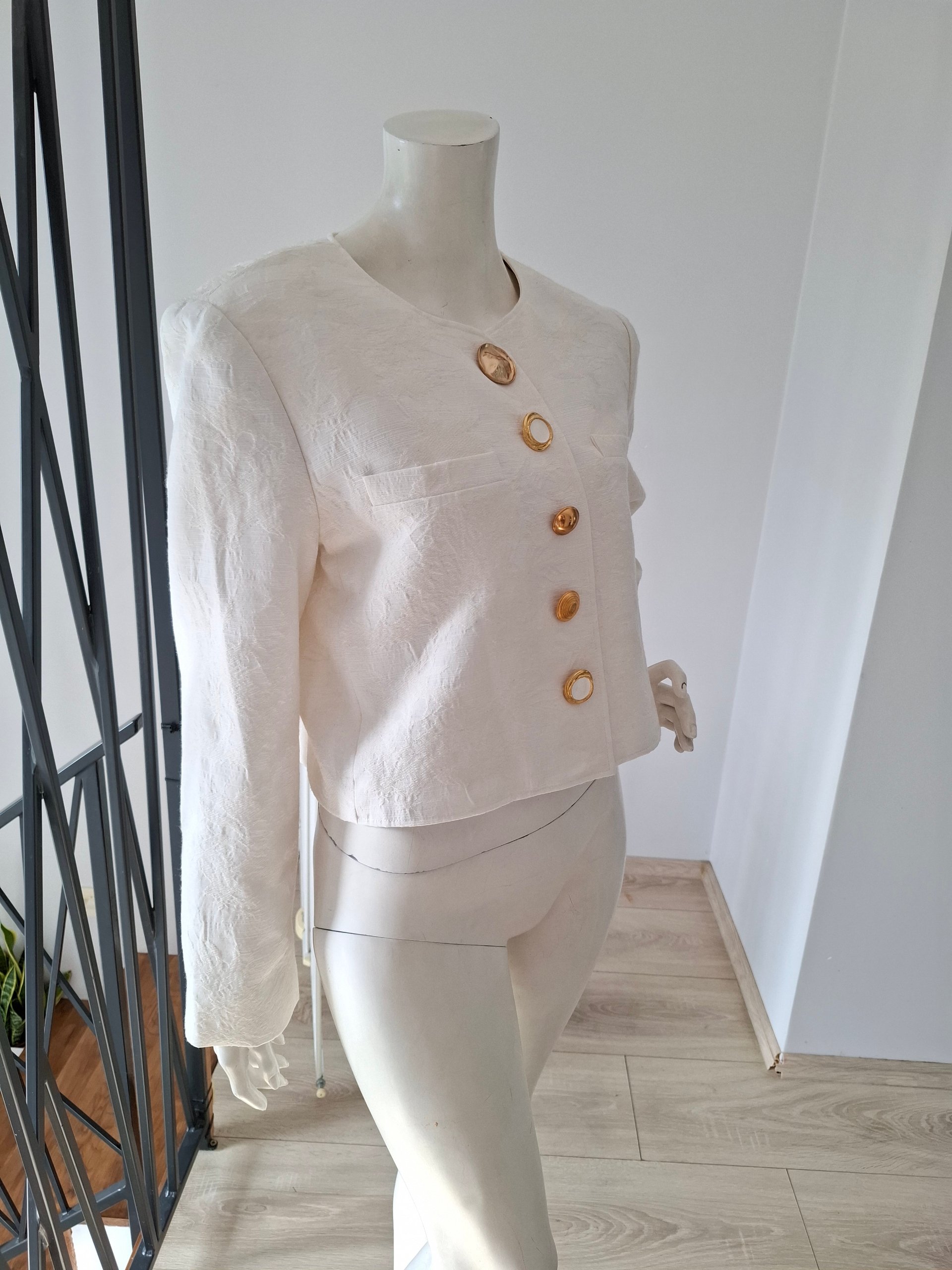 New Derek Lam 10 Crosby Jacquard Jacket Off-White Size US 14 / XL image 9