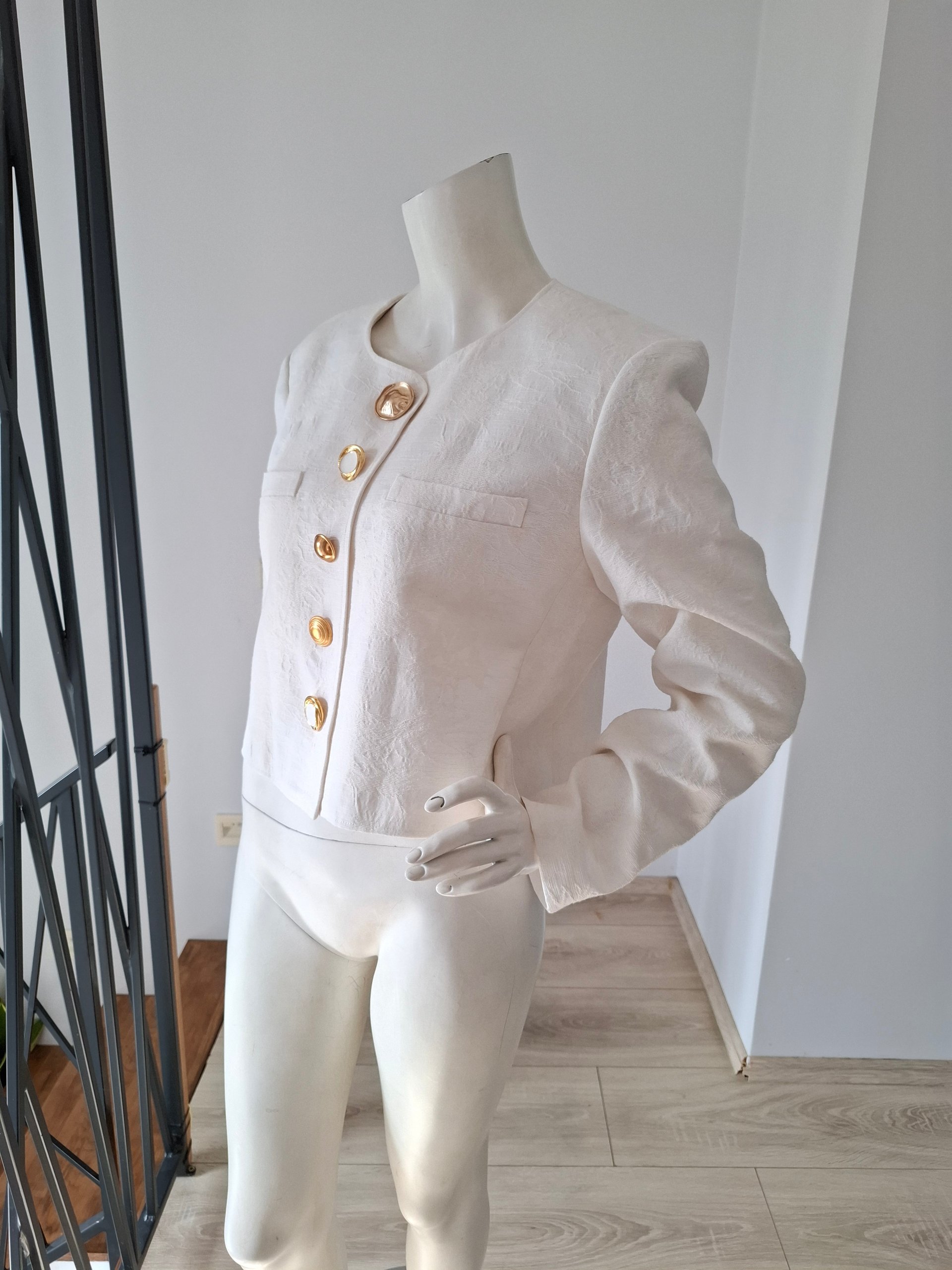 New Derek Lam 10 Crosby Jacquard Jacket Off-White Size US 14 / XL image 10