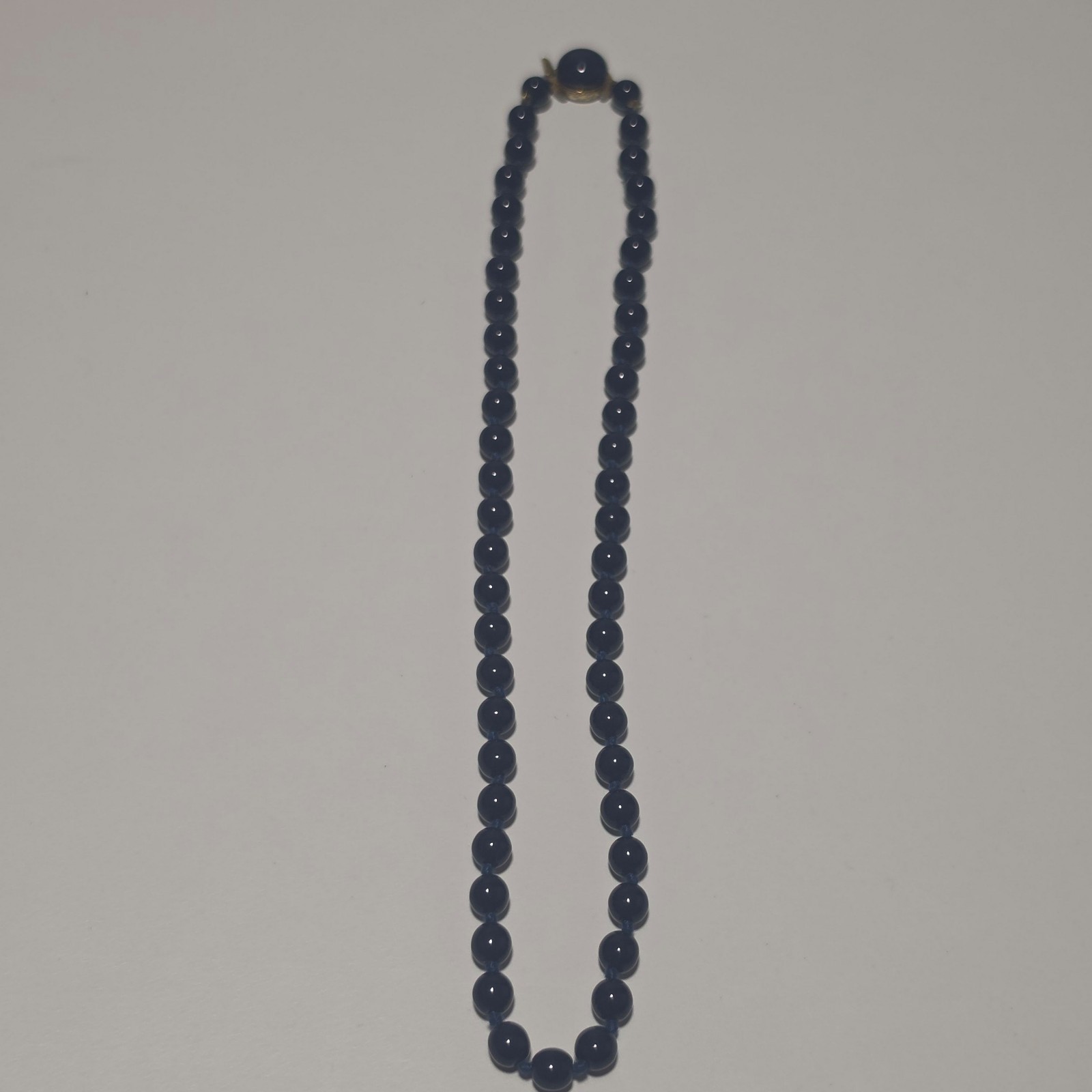 Vintage Cobalt Blue Beaded Necklace.b7