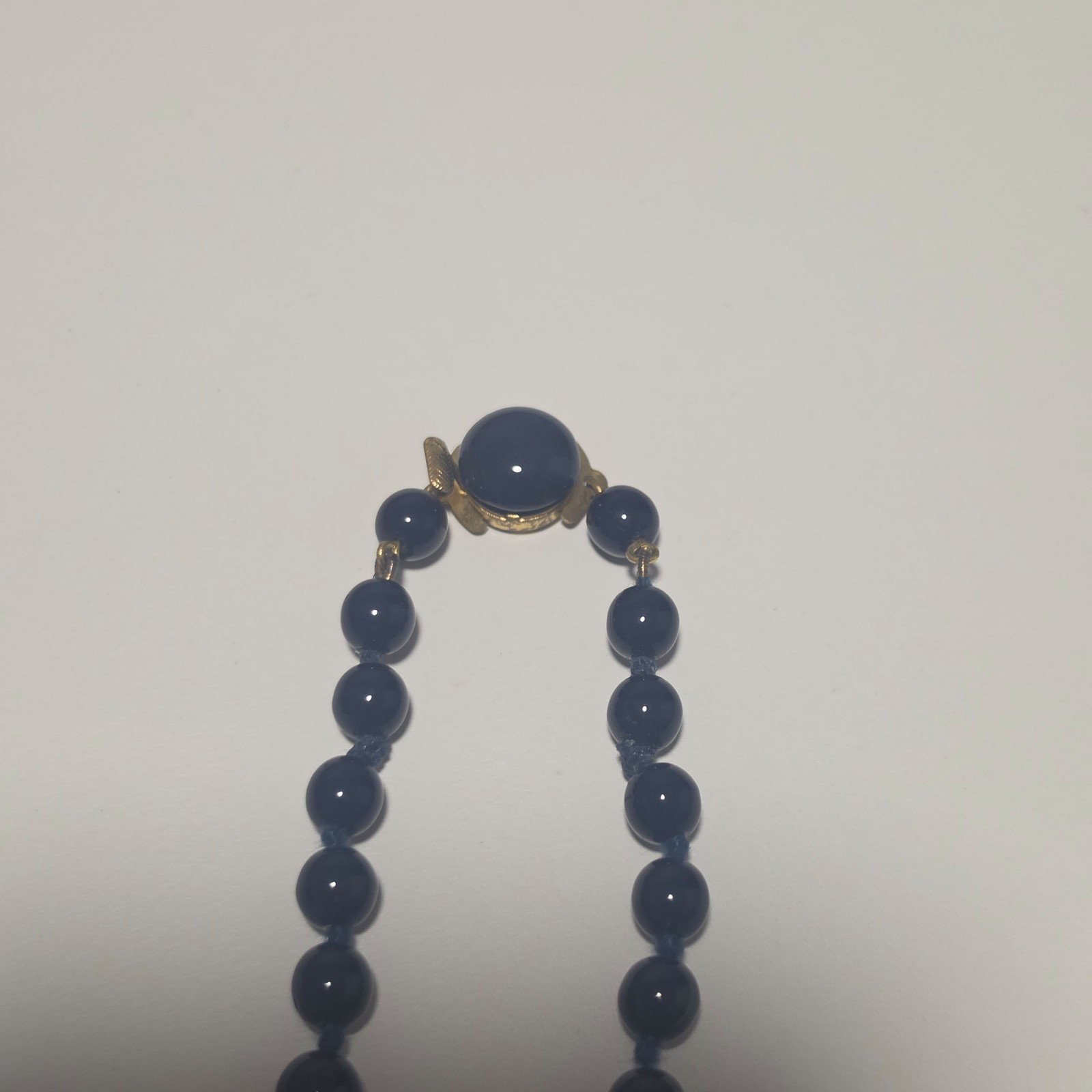 Vintage Cobalt Blue Beaded Necklace.b7 image 3
