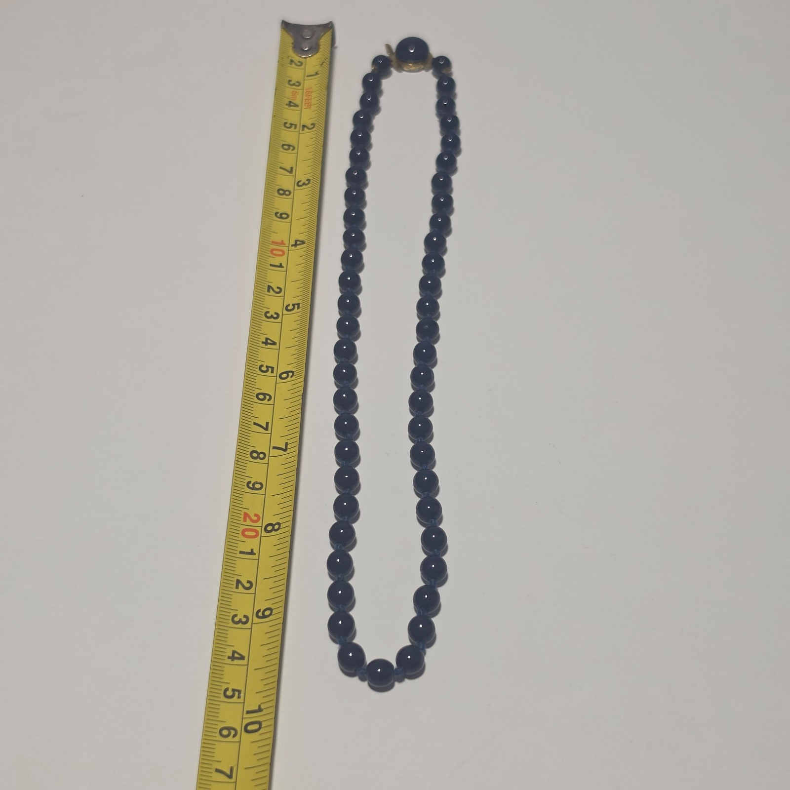 Vintage Cobalt Blue Beaded Necklace.b7 image 4