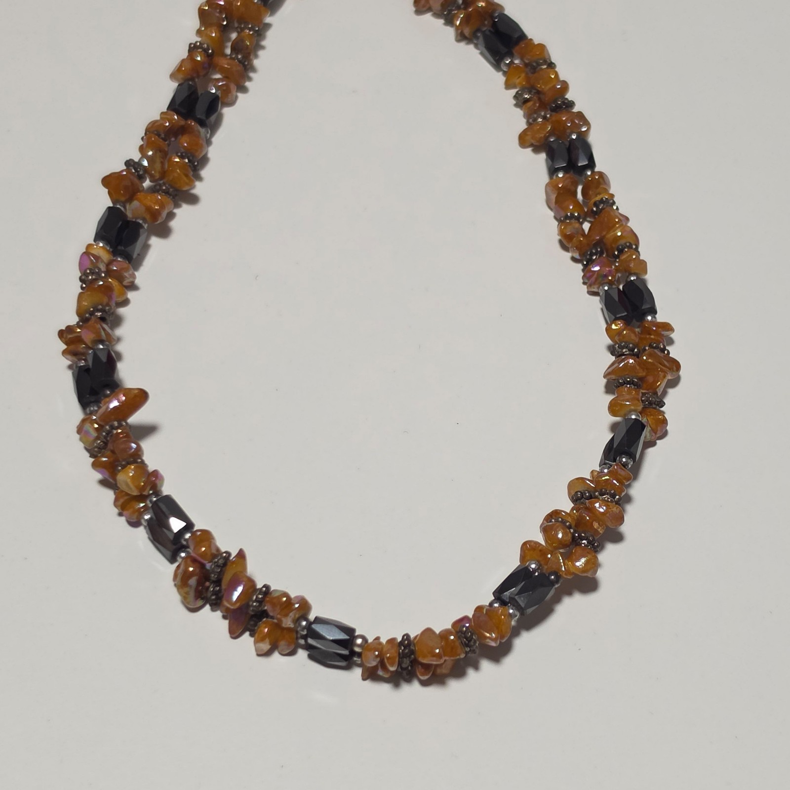 Handmade magnetic Brown & Black Beaded Necklace.b7 image 2