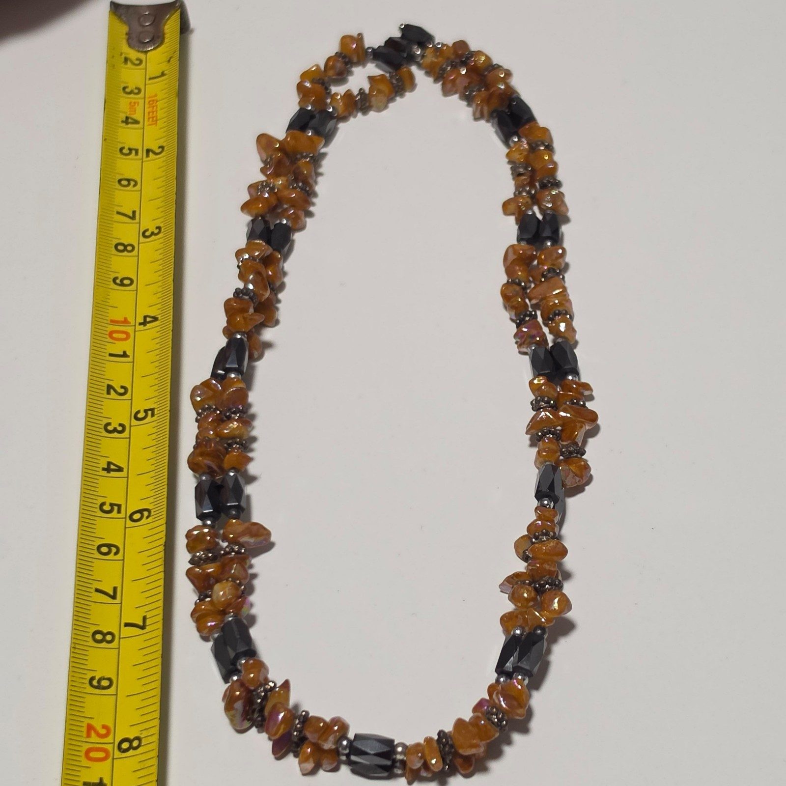 Handmade magnetic Brown & Black Beaded Necklace.b7 image 3