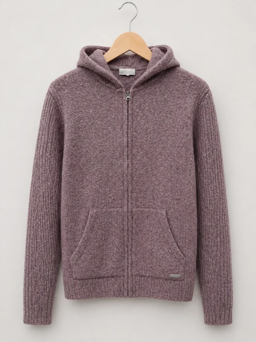 Unbranded Purple Hoodie Zip Sweater Cotton Blend M