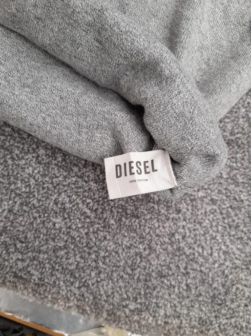 Diesel Men's Grey Cotton Half-Zip Sweater Medium image 5