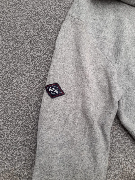 Diesel Men's Grey Cotton Half-Zip Sweater Medium image 6