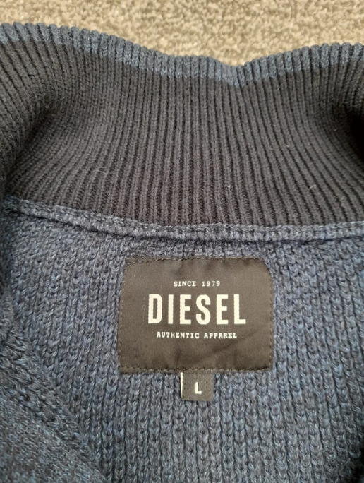 Diesel Navy Cotton Half-Zip Sweater Large image 7