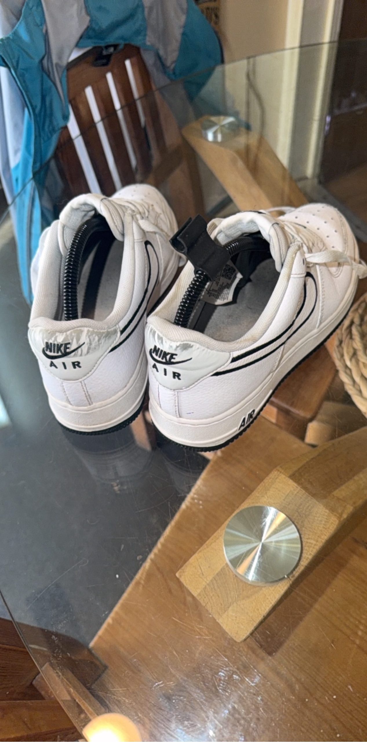 Nike White & Black Air Force 1 Trainers 6 image 2