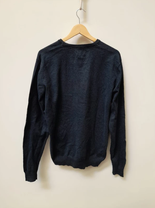 Diesel Navy Blue Cotton Blend Sweater XL image 2