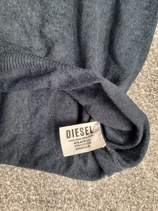 Diesel Navy Blue Cotton Blend Sweater XL image 3