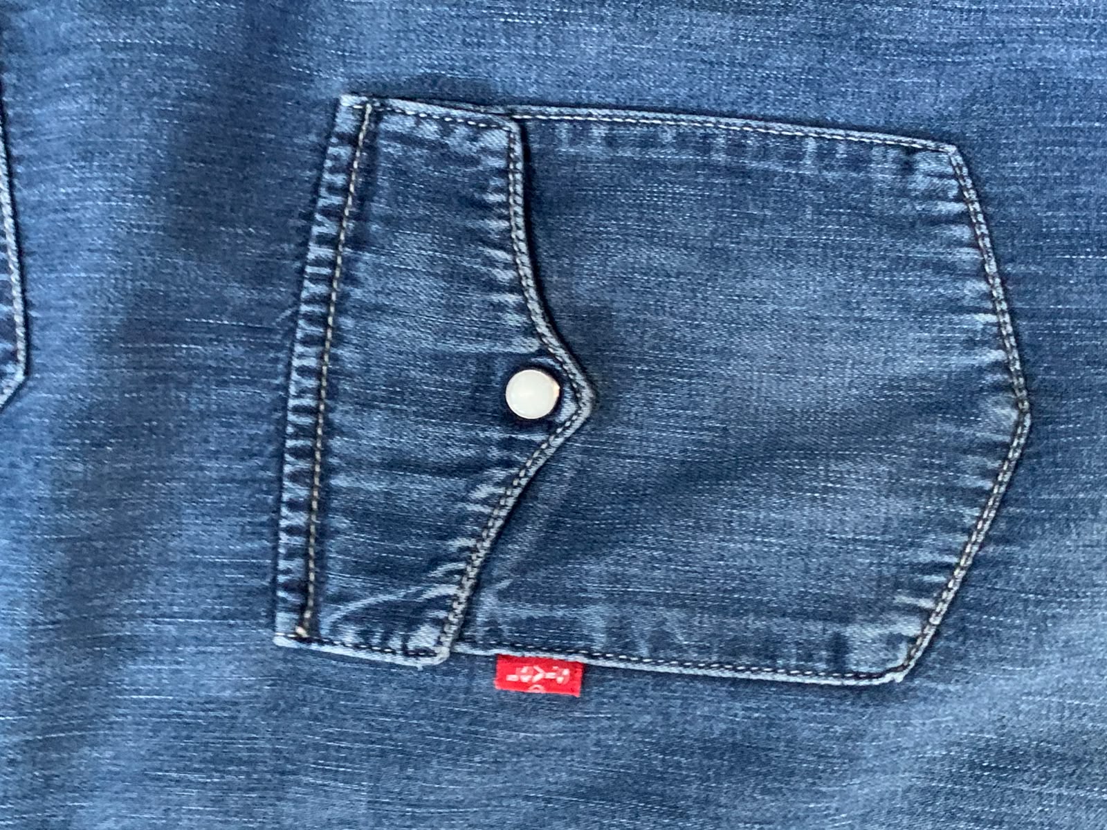 Levi's Chemise Western Denim Bleu Manches Longues - taille Large image 8
