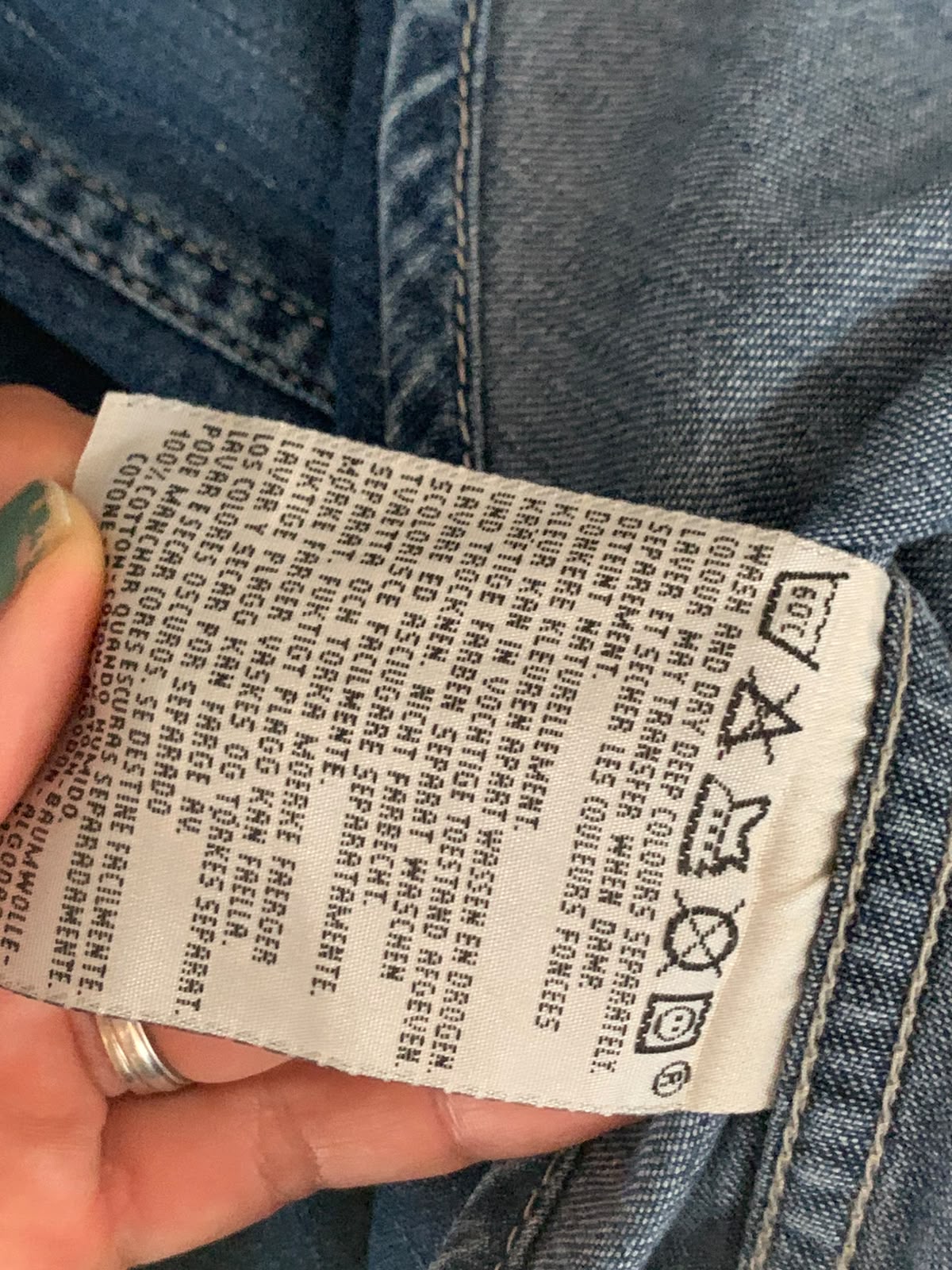 Levi's Chemise Western Denim Bleu Manches Longues - taille Large image 10