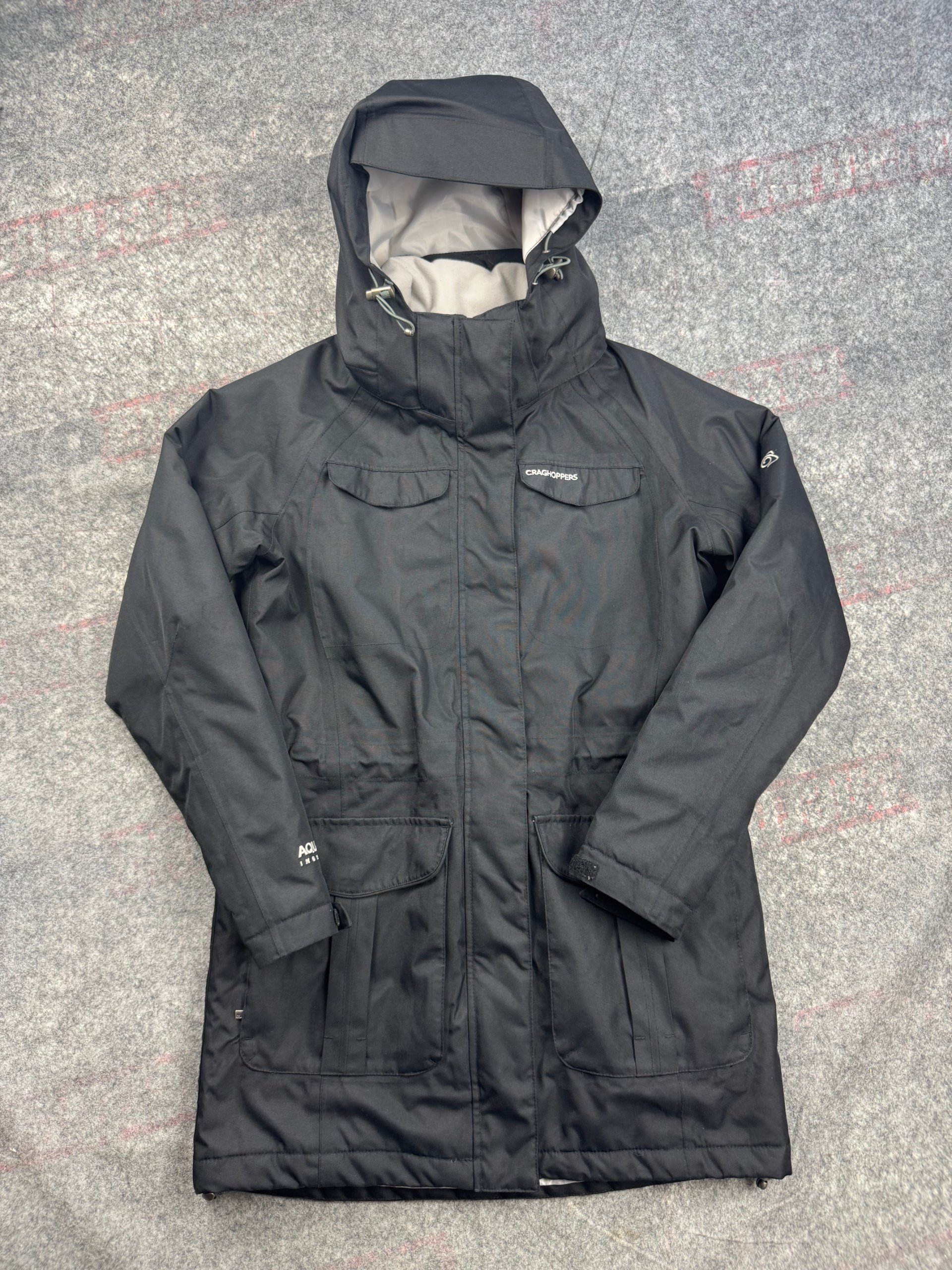 Craghoppers Black Aquadry Insulated Waterproof Parka UK 8