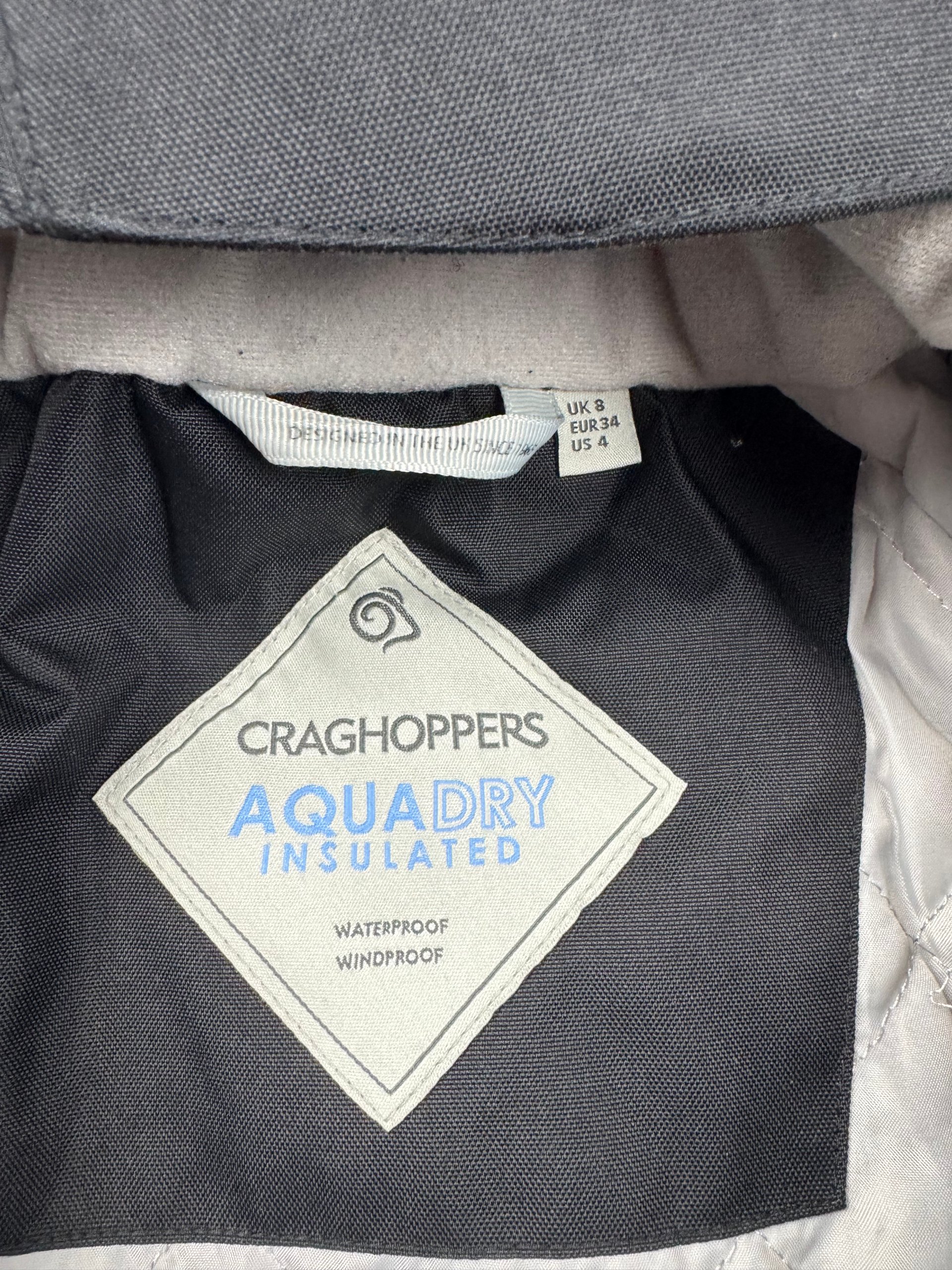 Craghoppers Black Aquadry Insulated Waterproof Parka UK 8 image 2