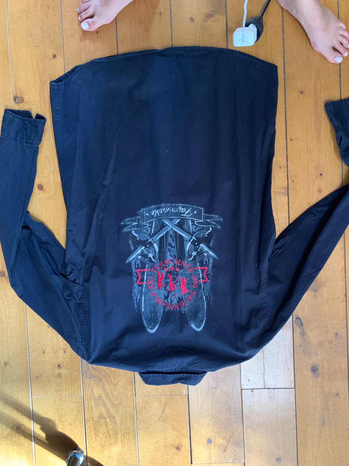Façonnable Marine Ski Team 1950 Chemise Manches Longues 100% Coton - taille M GTL 35/105 image 3