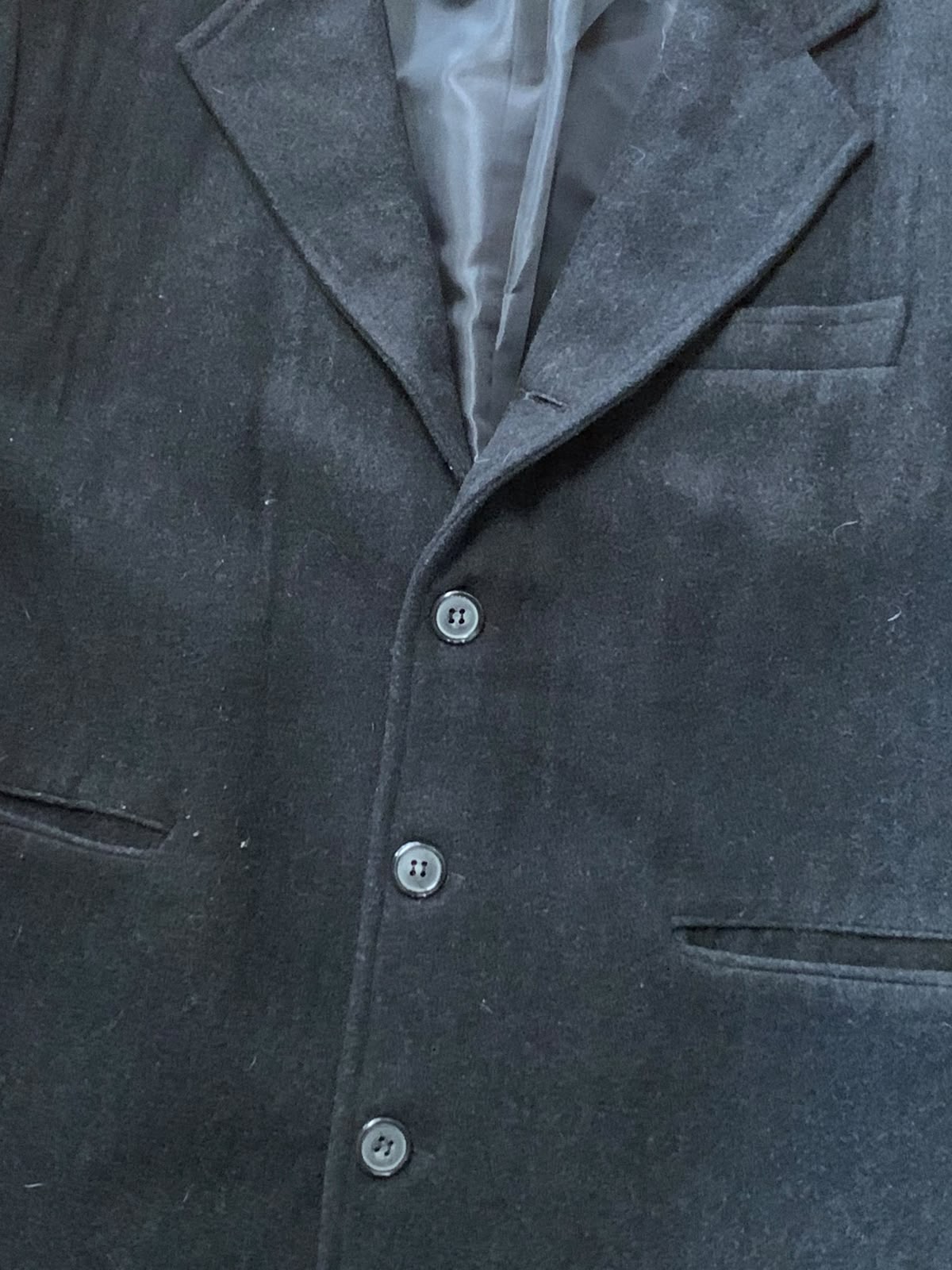 Manteau long noir en laine - coupe classique - taille Medium MD7039 image 7