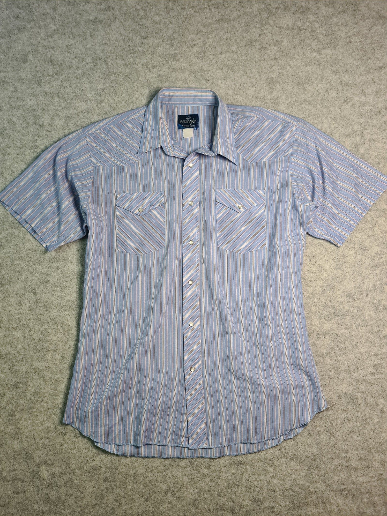 Wrangler Blue White Pink Stripe Western Shirt XL 1144
