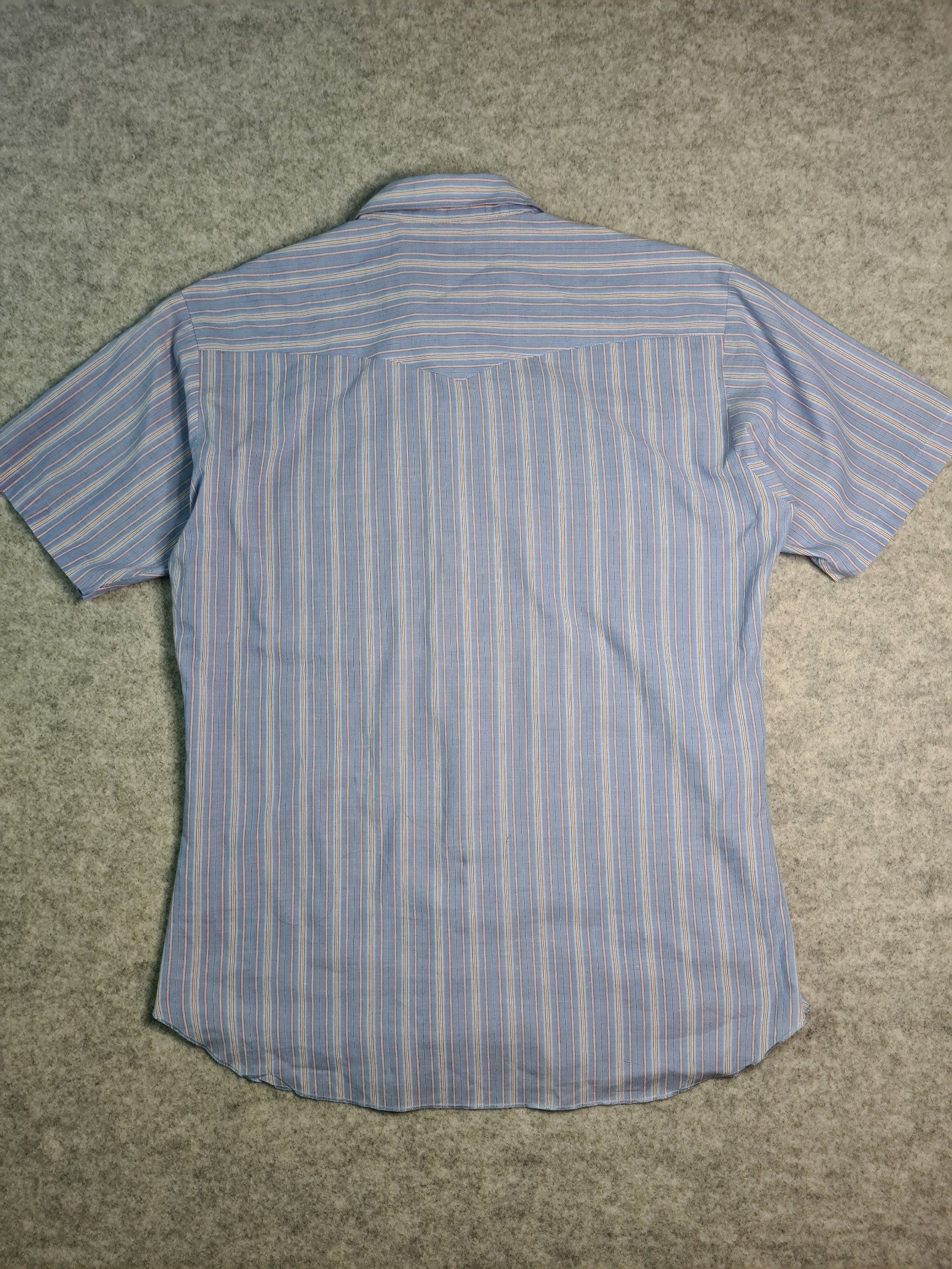 Wrangler Blue White Pink Stripe Western Shirt XL 1144 image 4