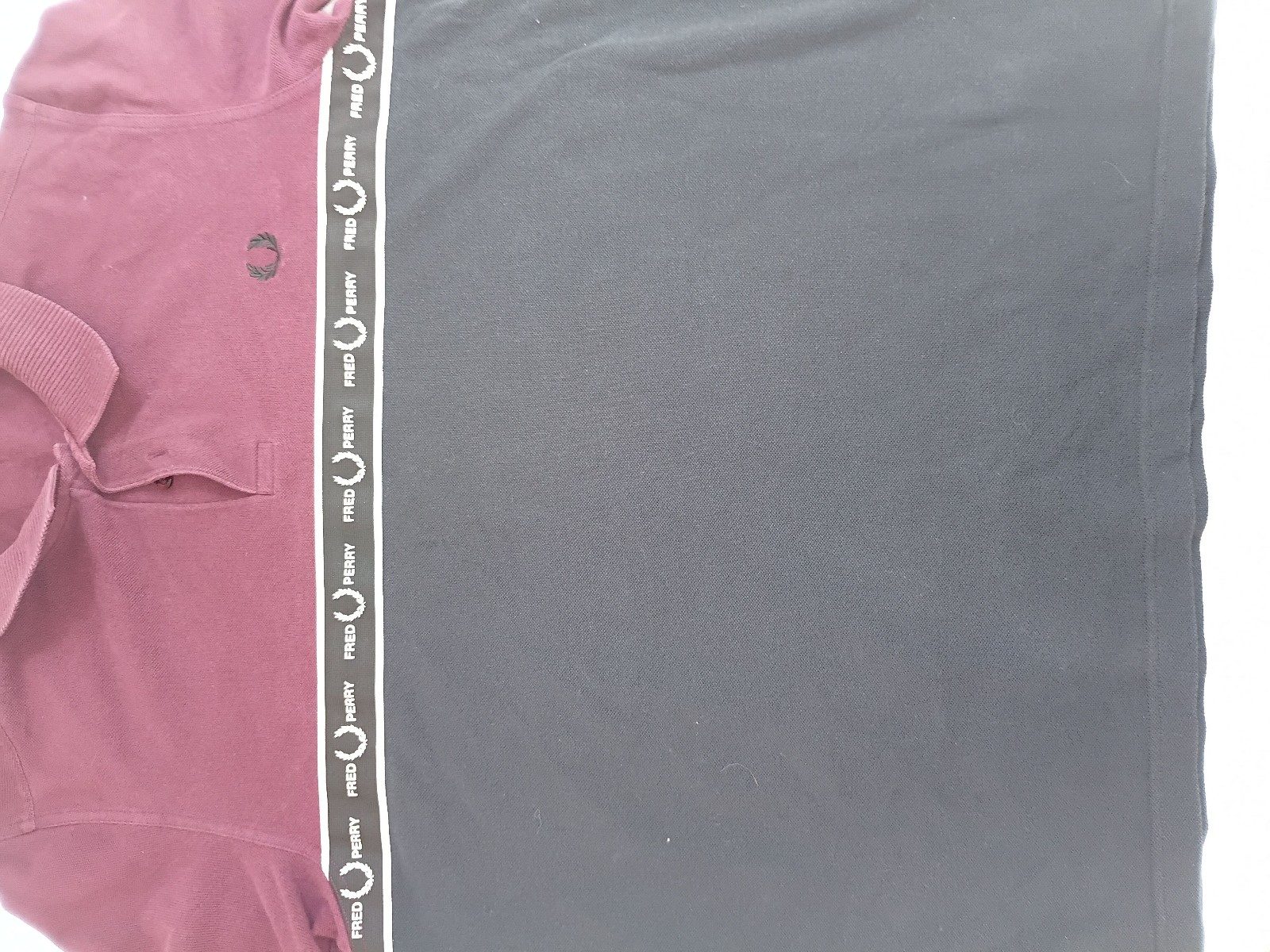Fred Perry Men's Burgundy & Black Colourblock Polo Shirt Medium image 2