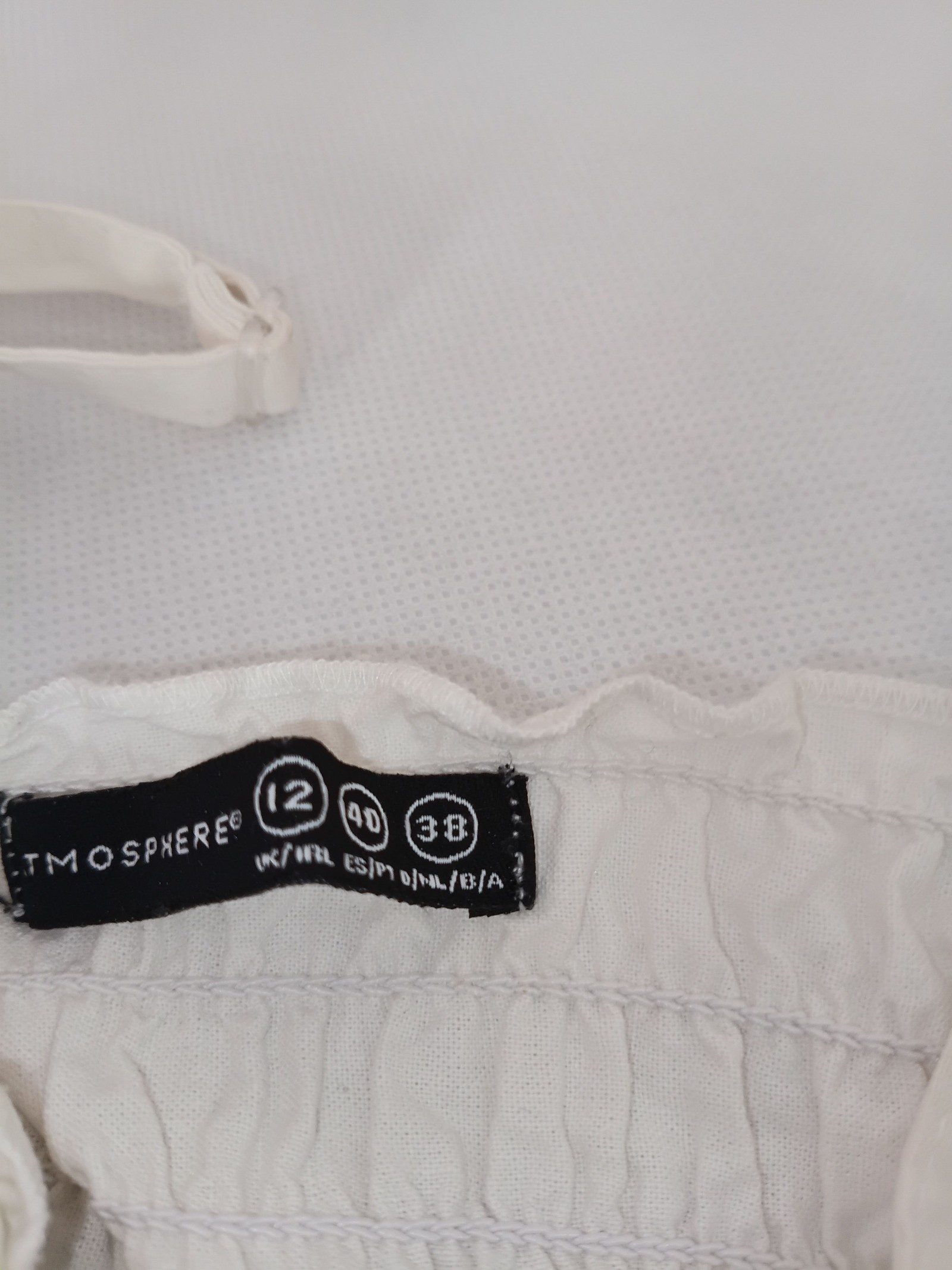 Atmosphere White Smocked Bodice Button Front Dress UK 12