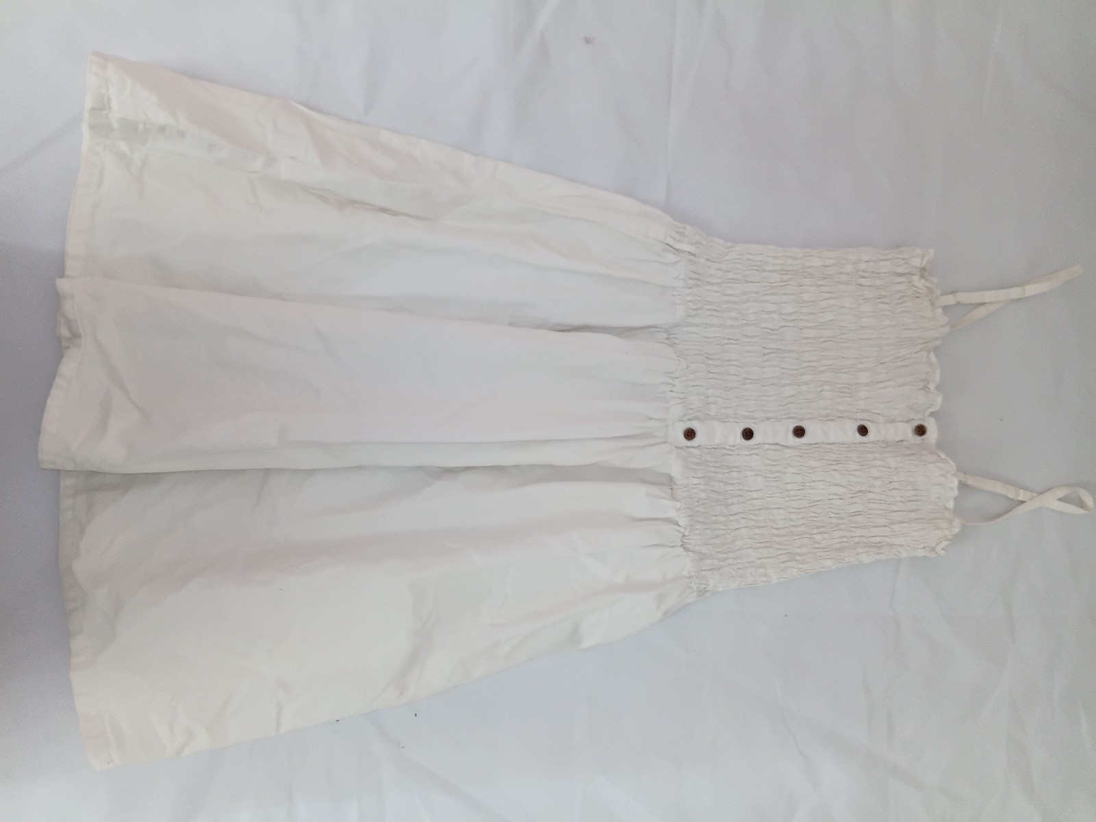 Atmosphere White Smocked Bodice Button Front Dress UK 12 image 2
