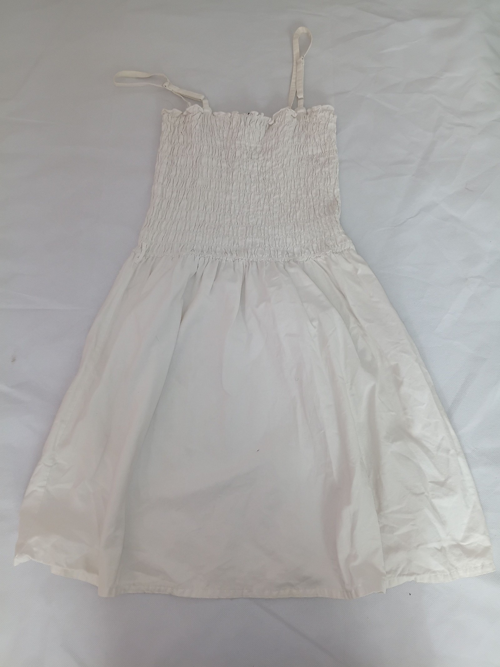 Atmosphere White Smocked Bodice Button Front Dress UK 12 image 3