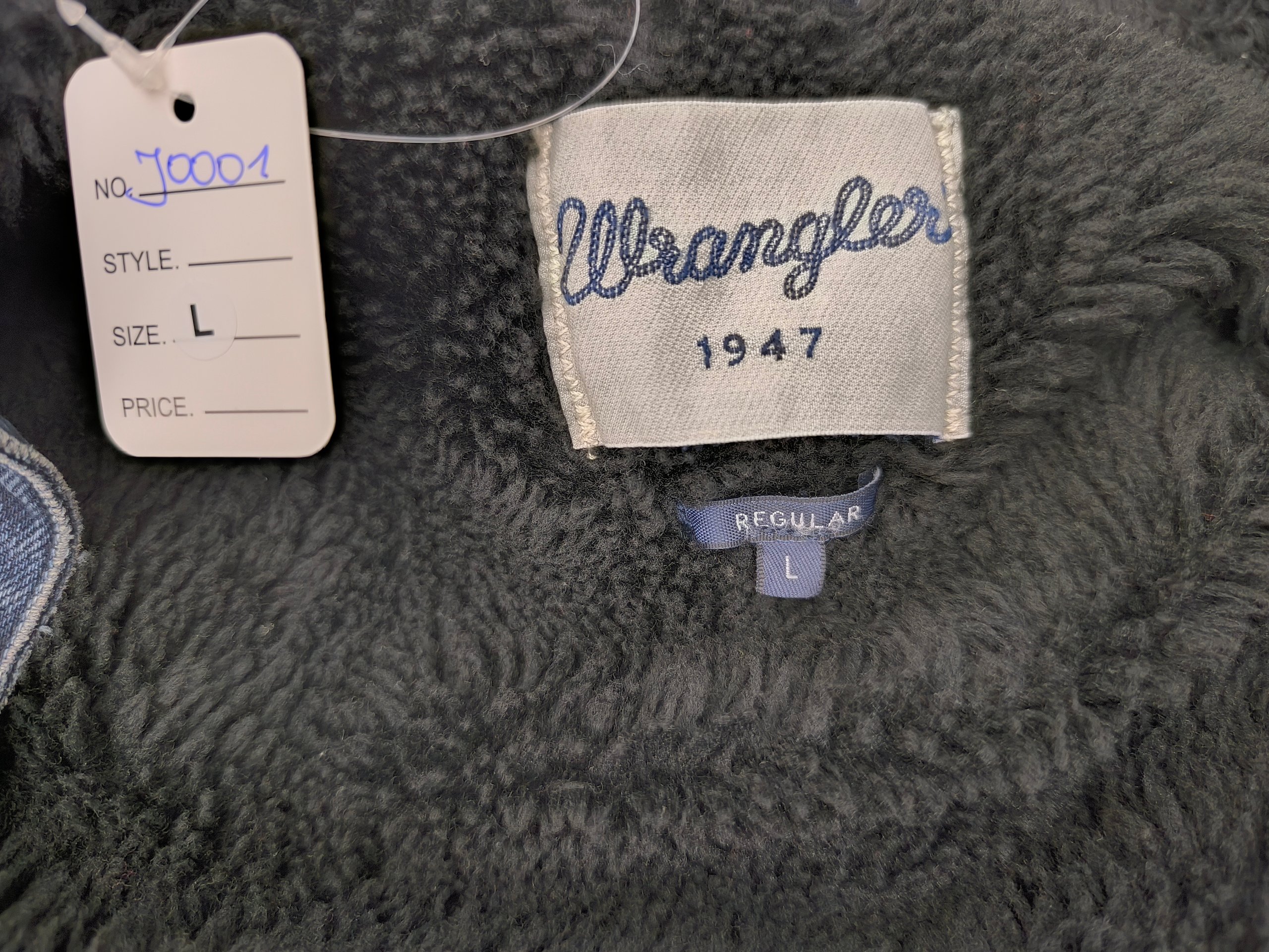 Wrangler Sherpa Jeansjacke L Schwarz Futter Secondhand